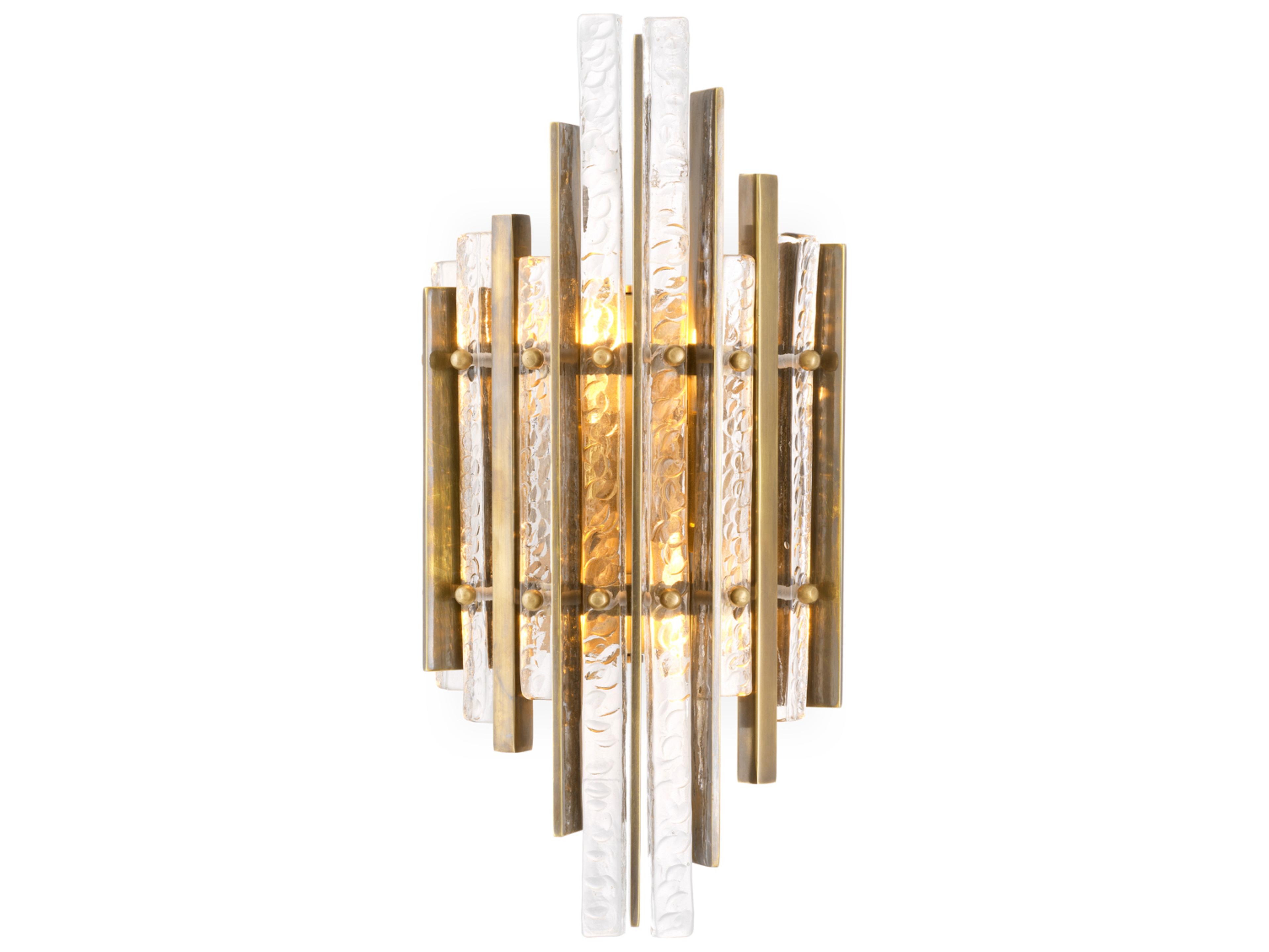 Eichholtz Vintage Brass X Handmade Glass Wall Sconce