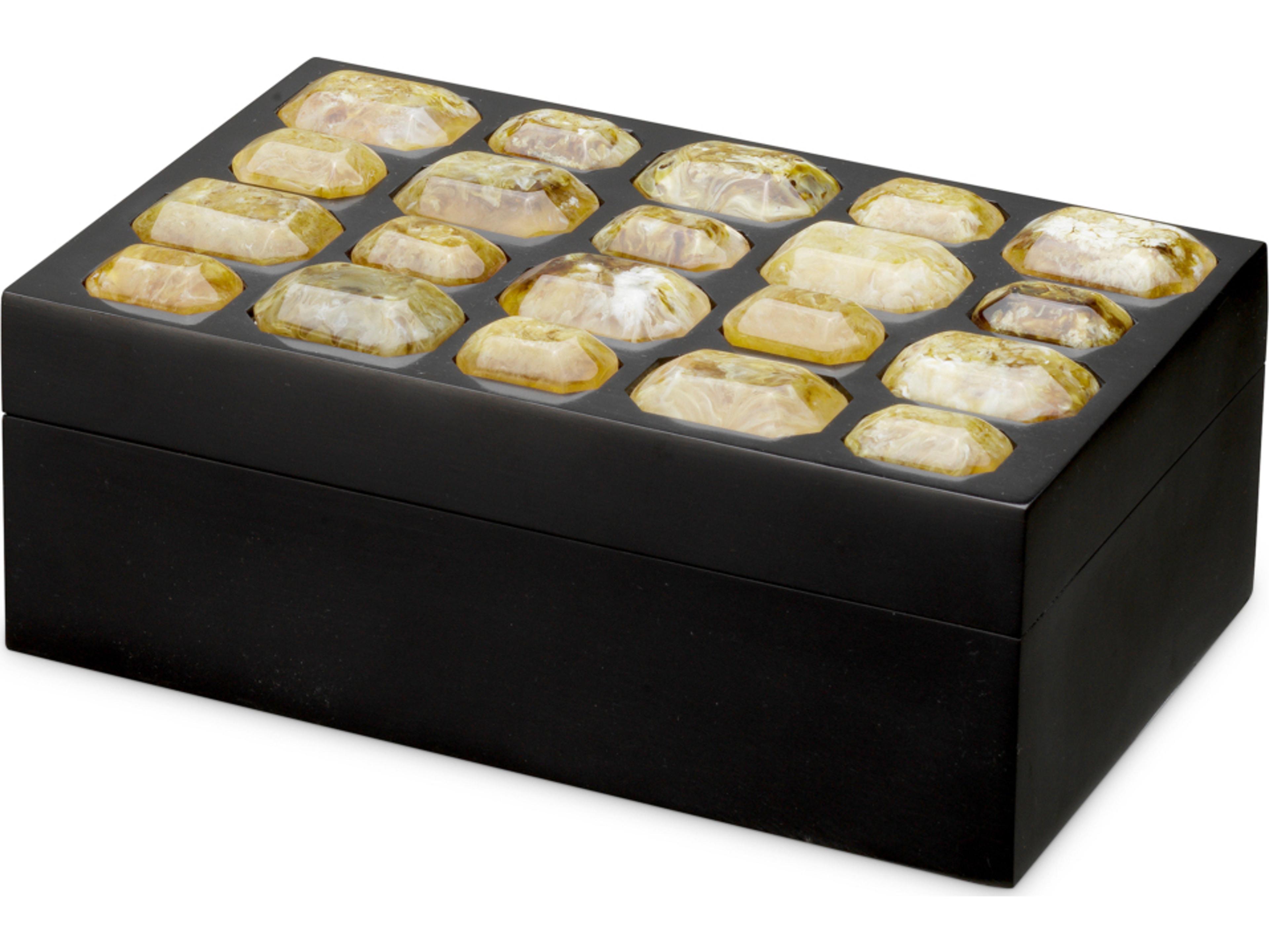 Eichholtz Black X Faux Amber Jewelry Box