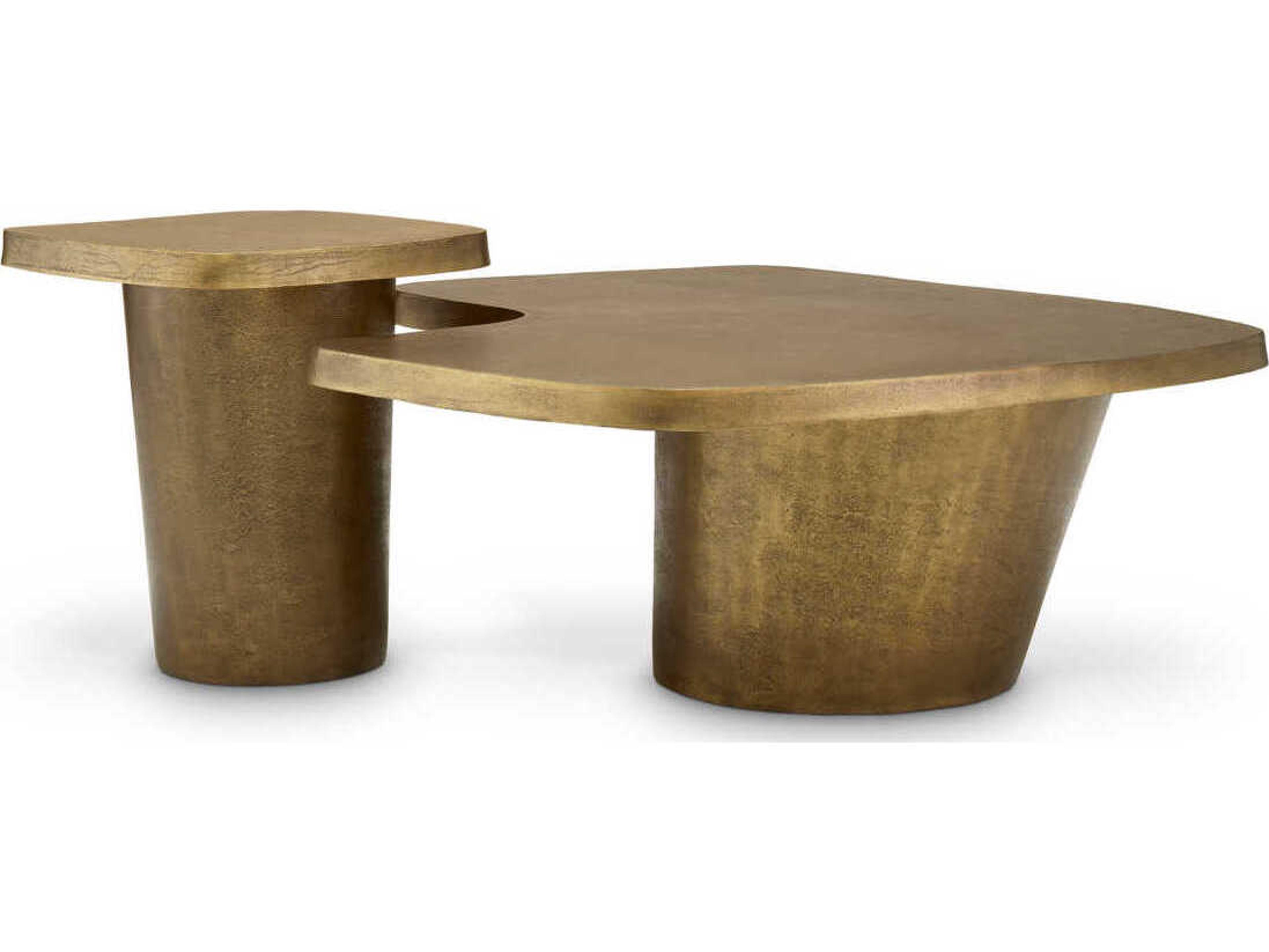 Eichholtz Pierro Vintage Brass Set of 2 Coffee Table