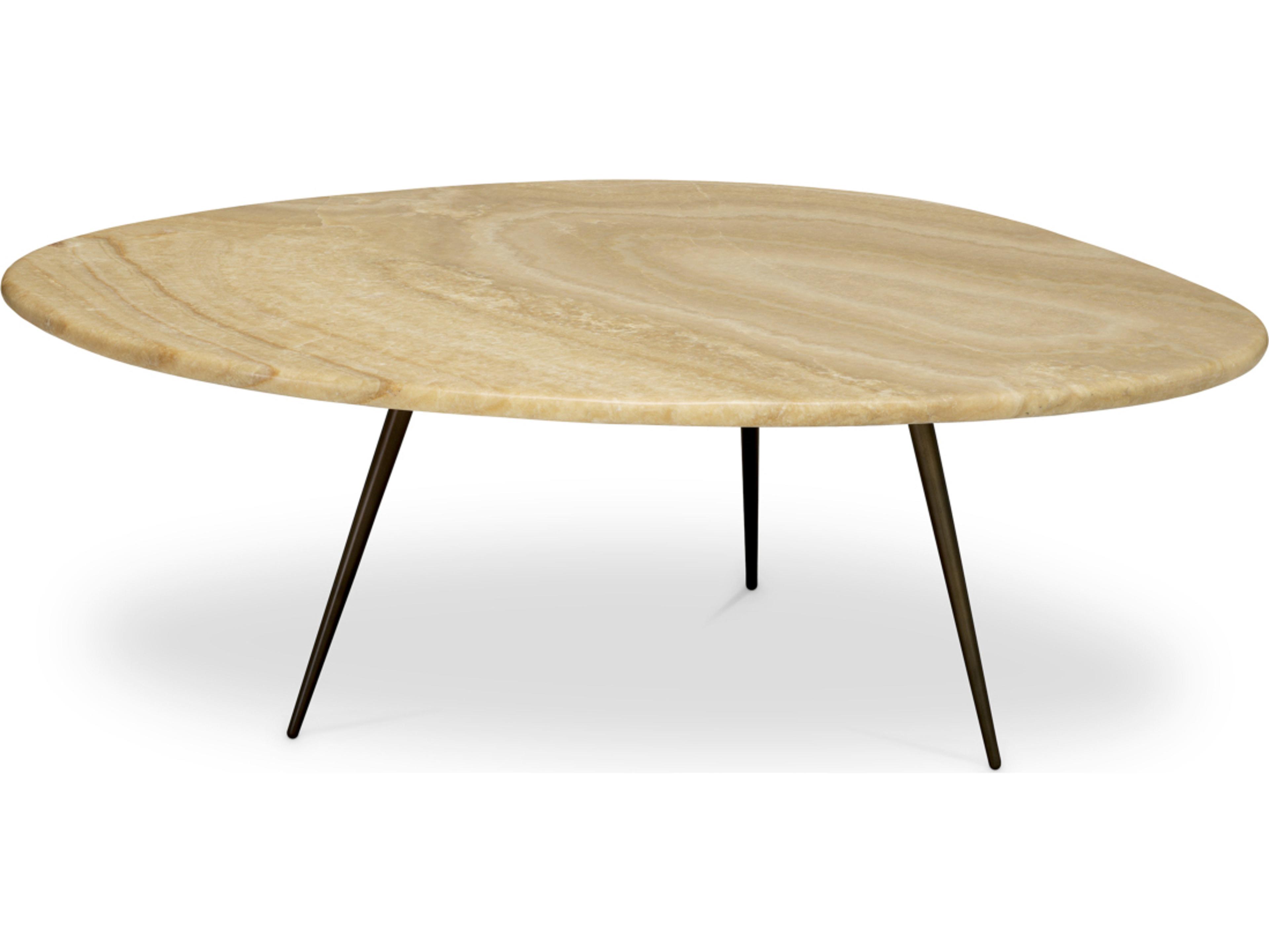 Eichholtz Marble Onyx X Black Legs Coffee Table