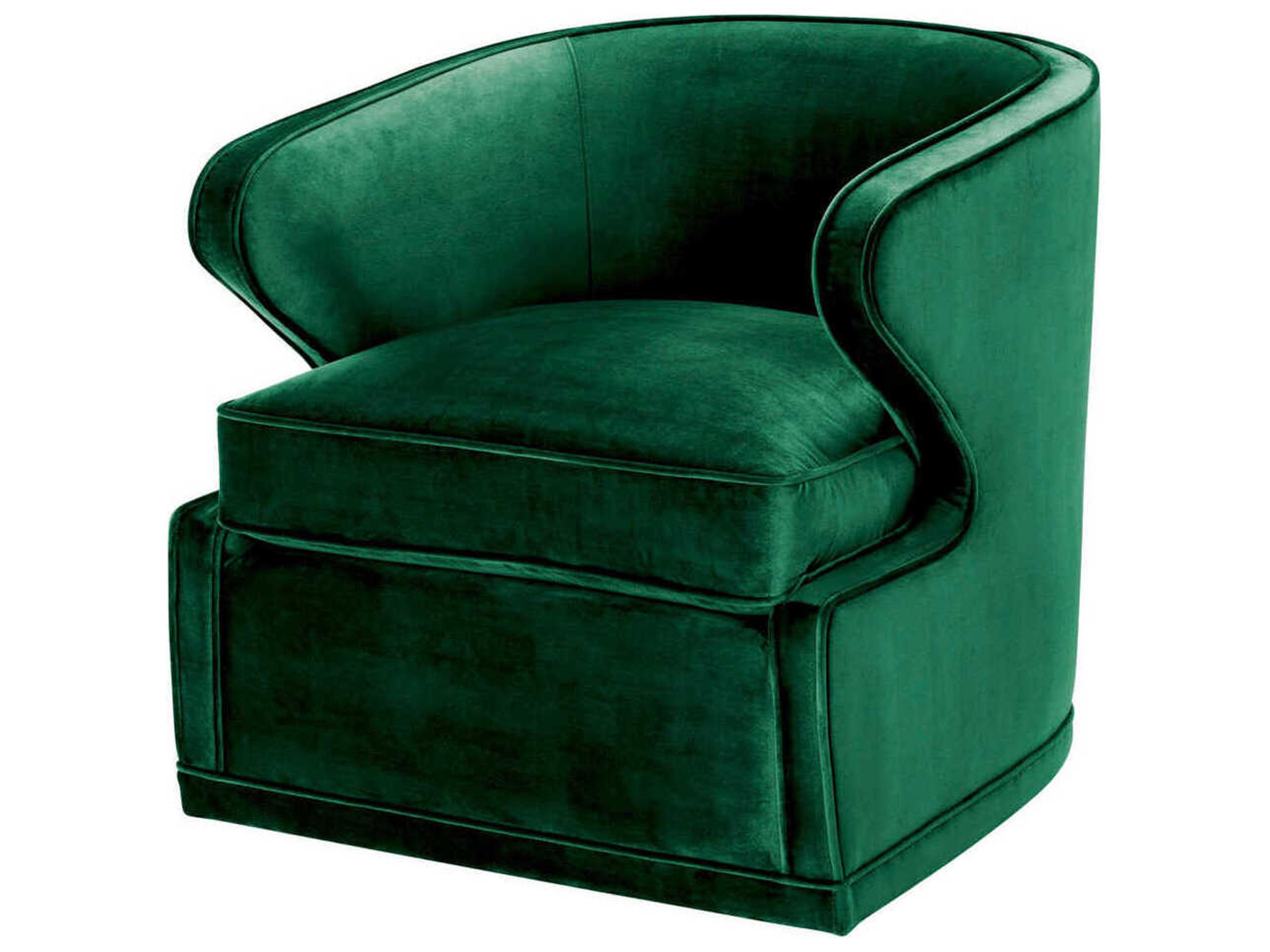 Eichholtz Dorset Swivel Green Velvet Accent Chair