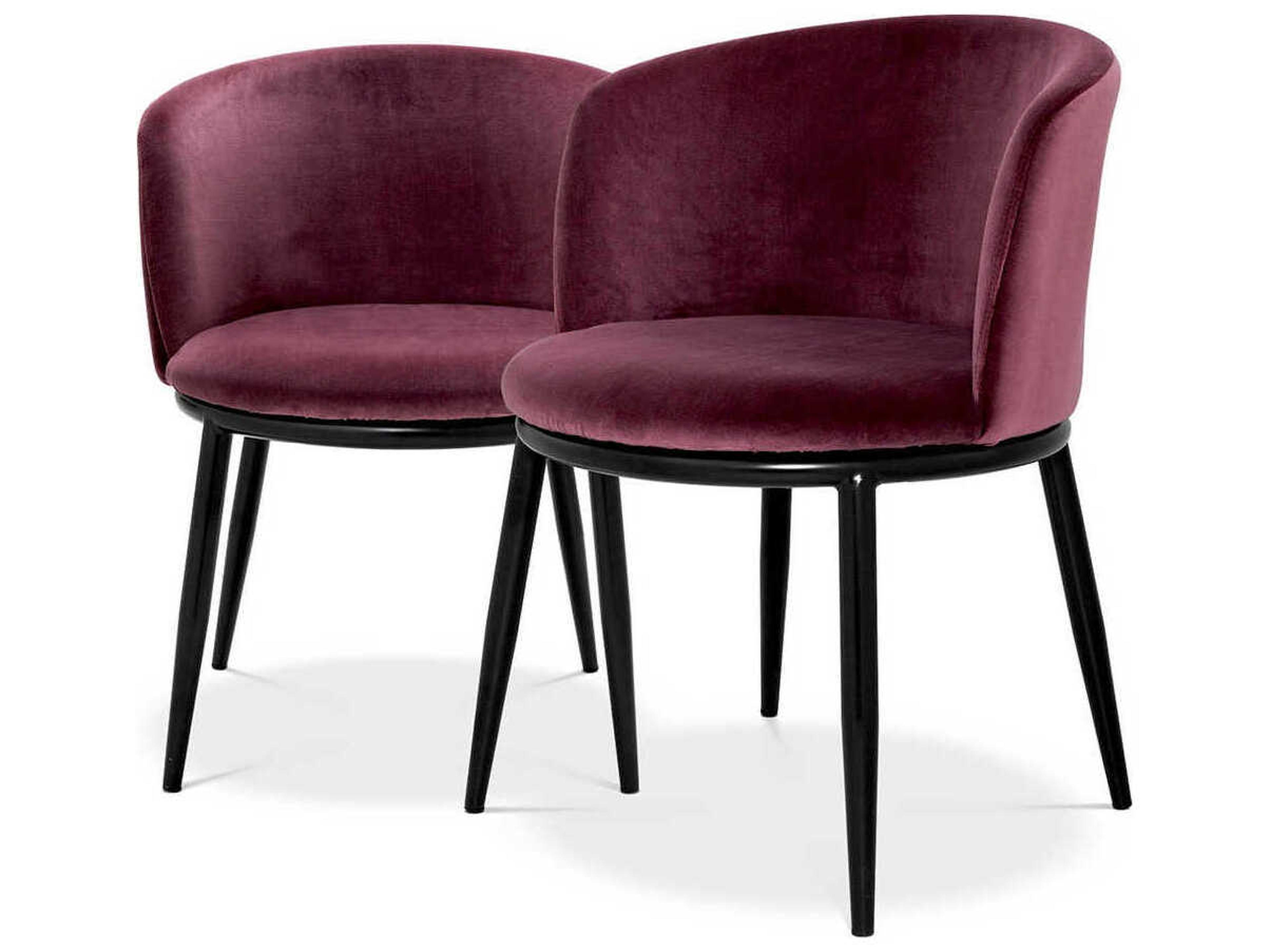 Eichholtz Filmore Black Upholstered Arm Dining Chair Set of 2