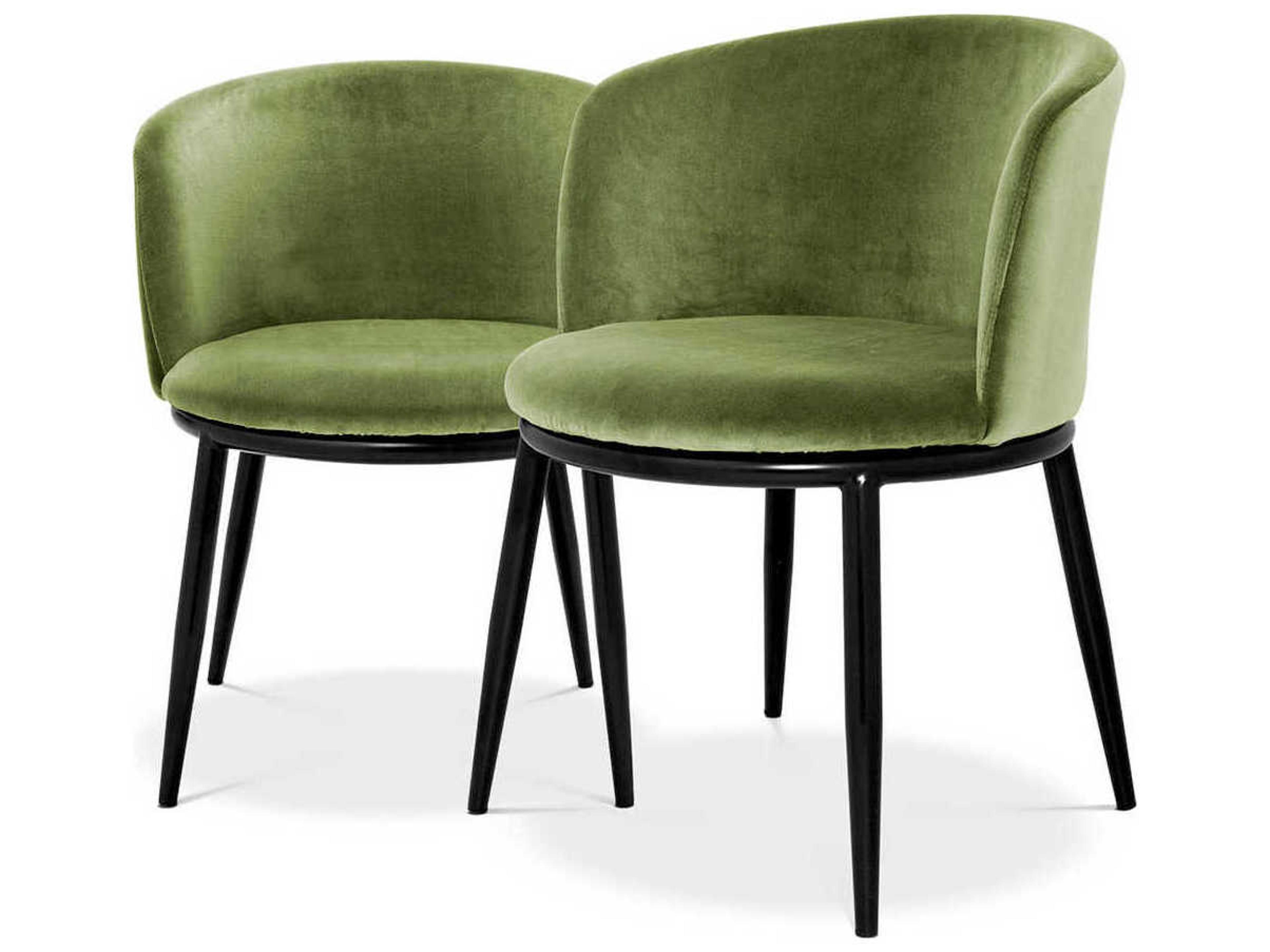 Eichholtz Filmore Black Upholstered Arm Dining Chair Set of 2