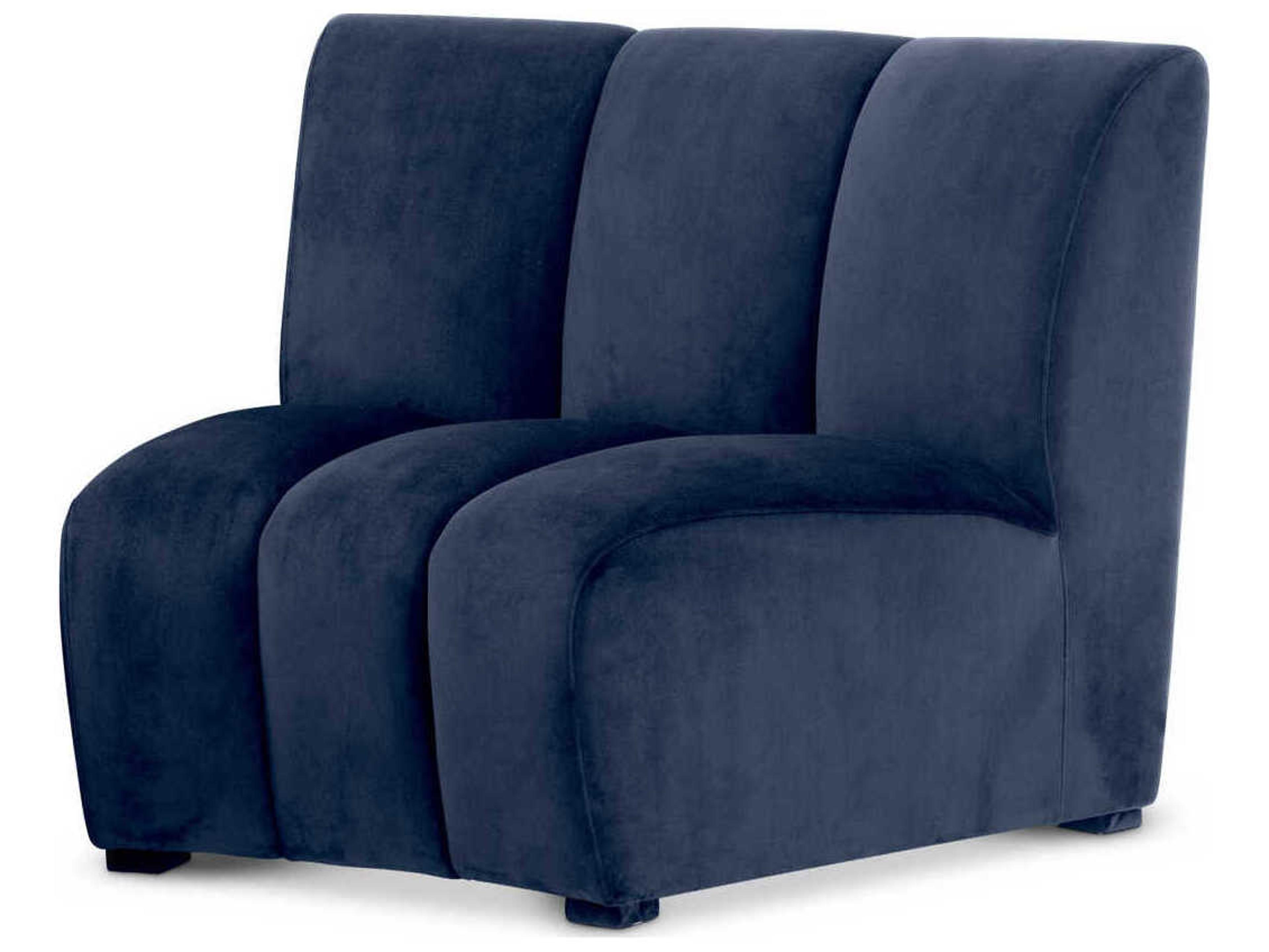 Eichholtz Lando Savona Midnight Blue Velvet Black Feet Upholstered Modular
