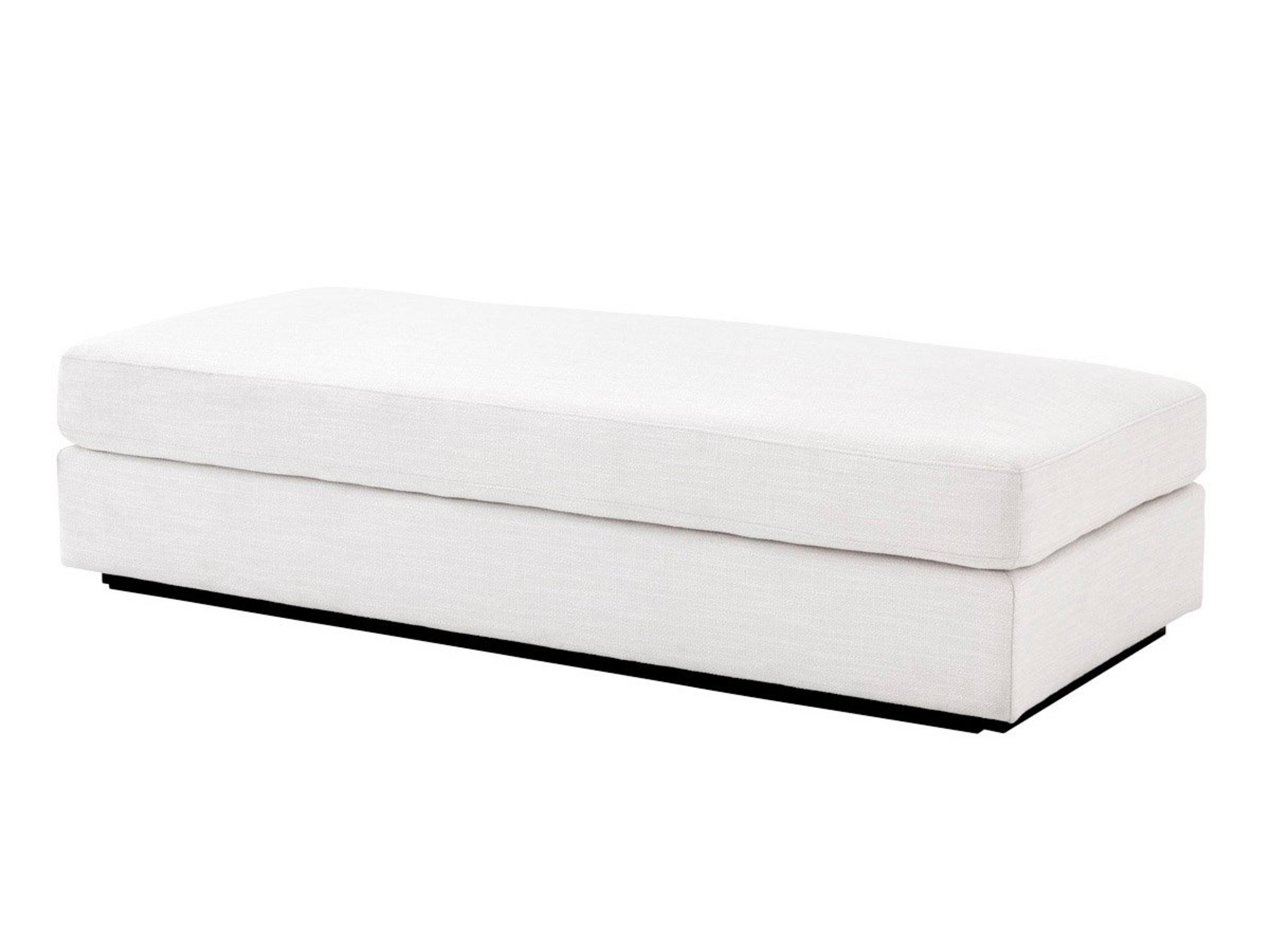 Eichholtz Vista Avalon White Black Base Upholstered Ottoman