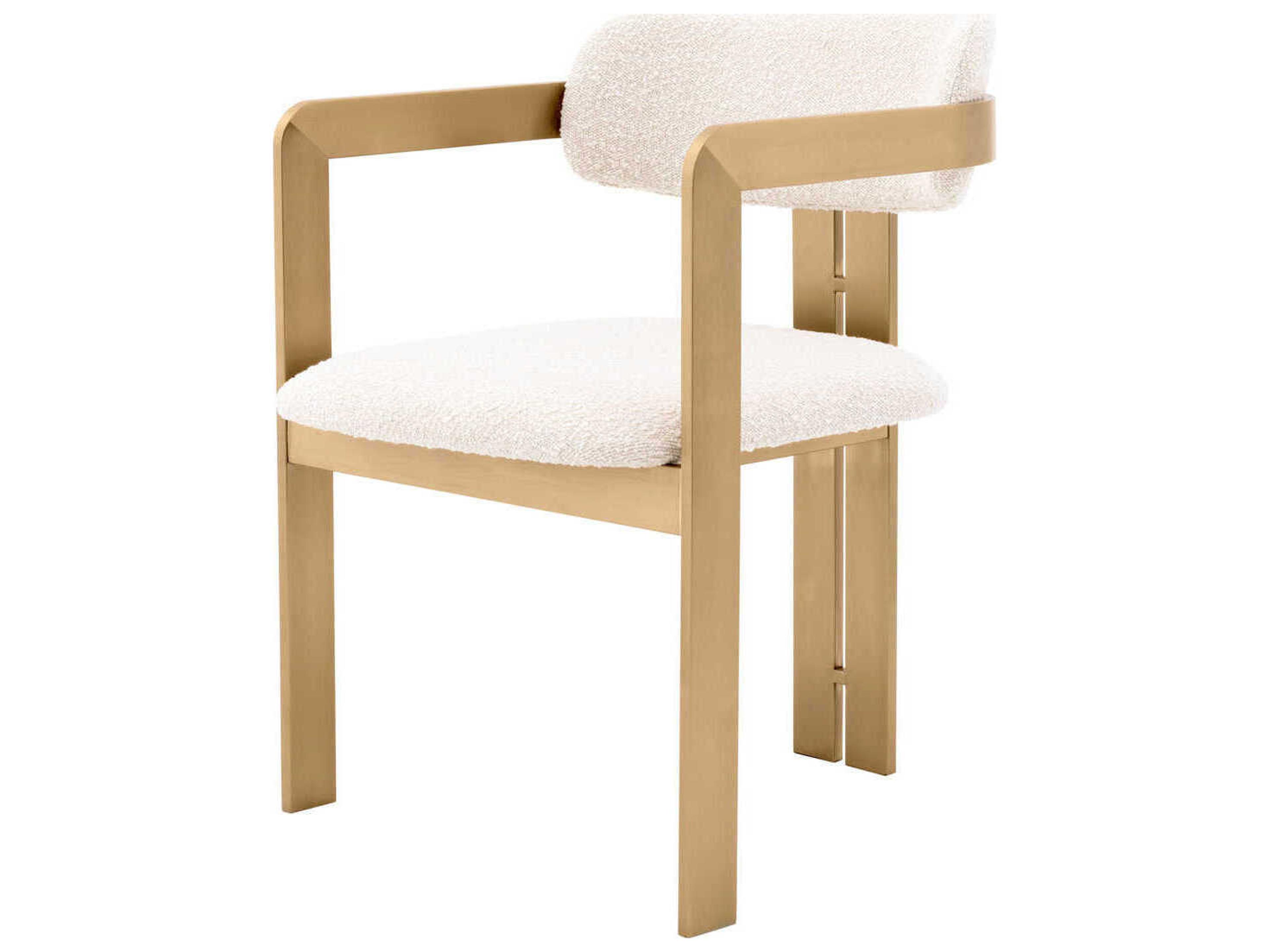 Eichholtz Donato Gold Upholstered Arm Dining Chair