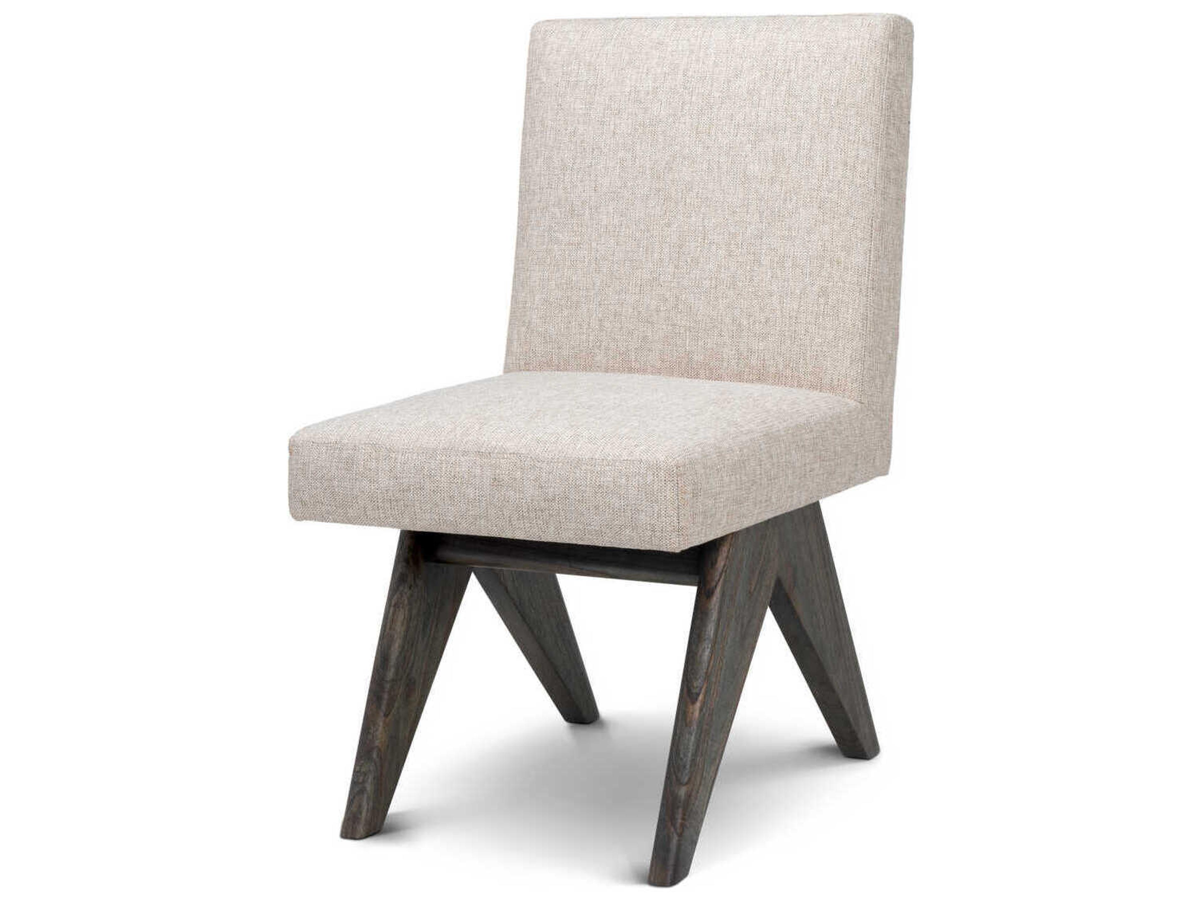Eichholtz Erudit Solid Wood Natural Upholstered Armless Dining Chair