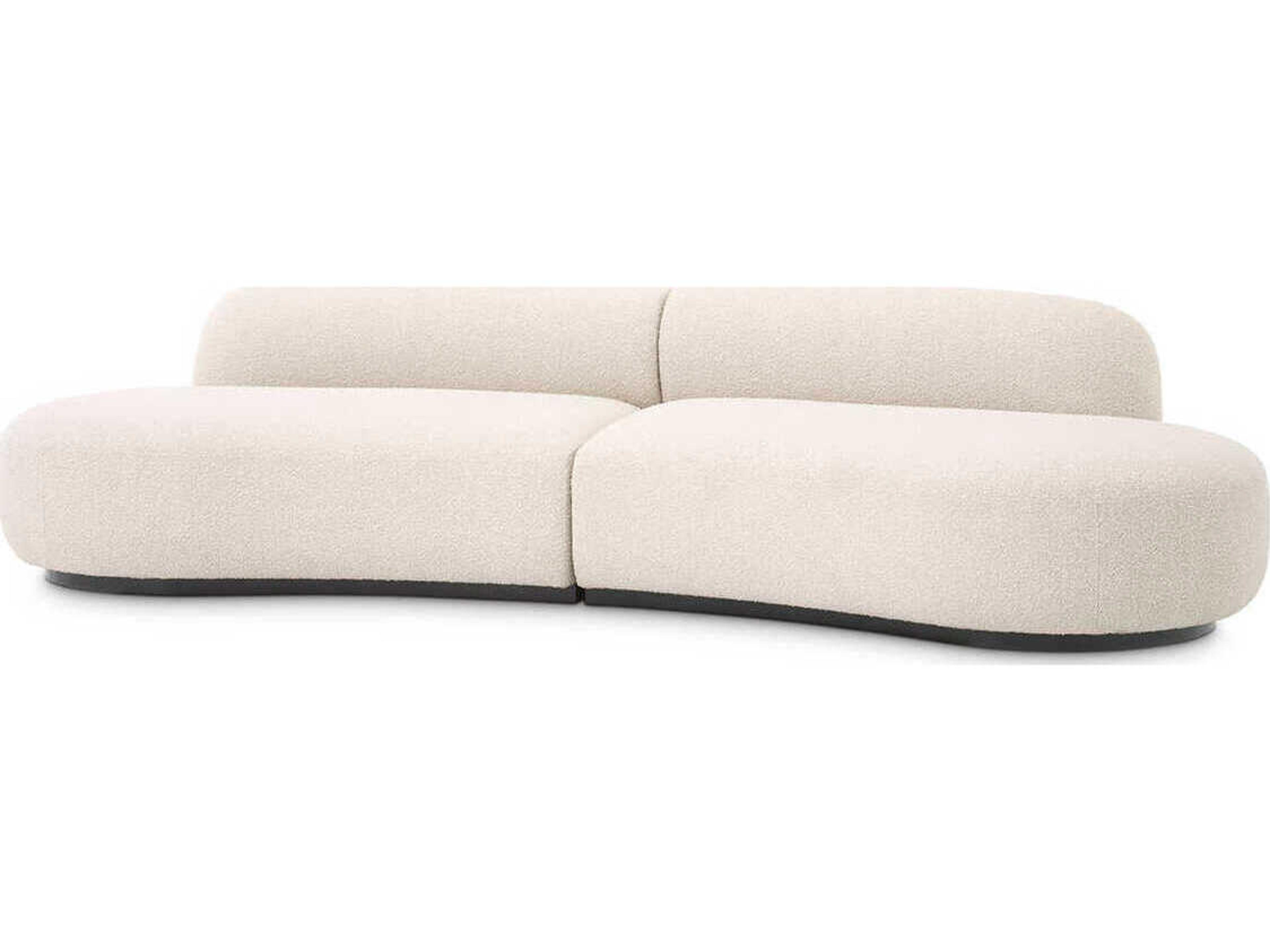 Eichholtz Bjorn Boucle Cream Black Base Upholstered Sofa