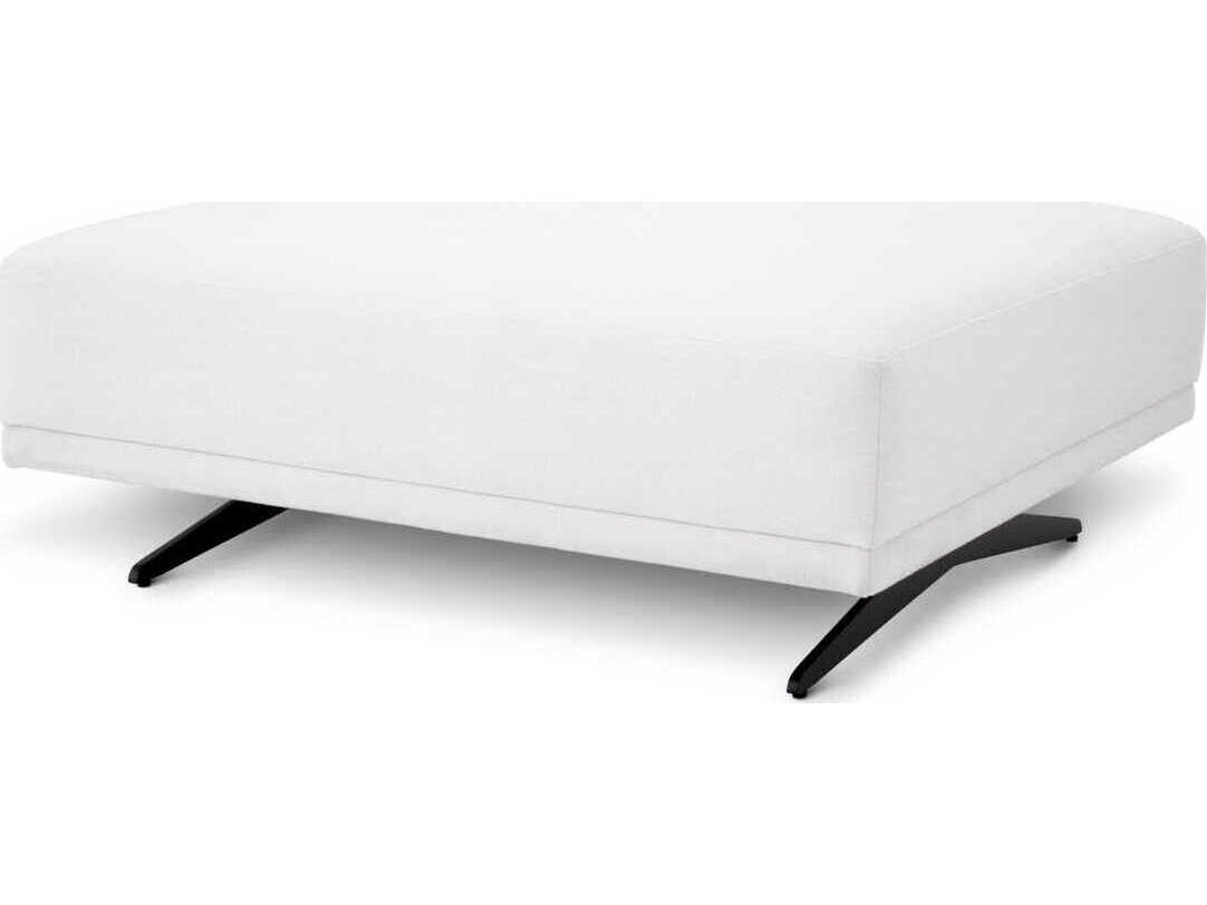 Eichholtz Endless Avalon White Black Legs Upholstered Ottoman