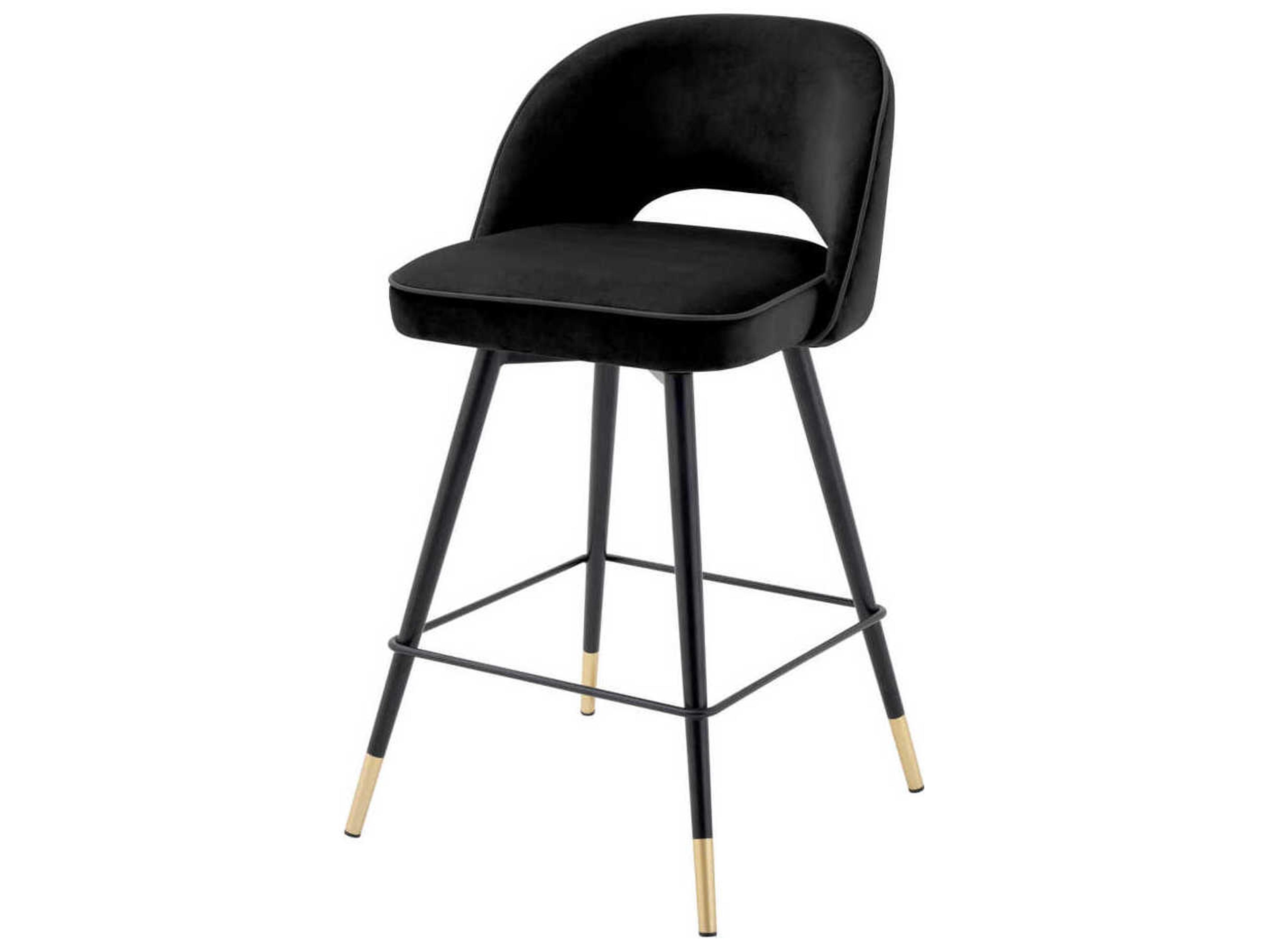 Eichholtz Cliff Velvet Upholstered Swivel Counter Stool Set of 2