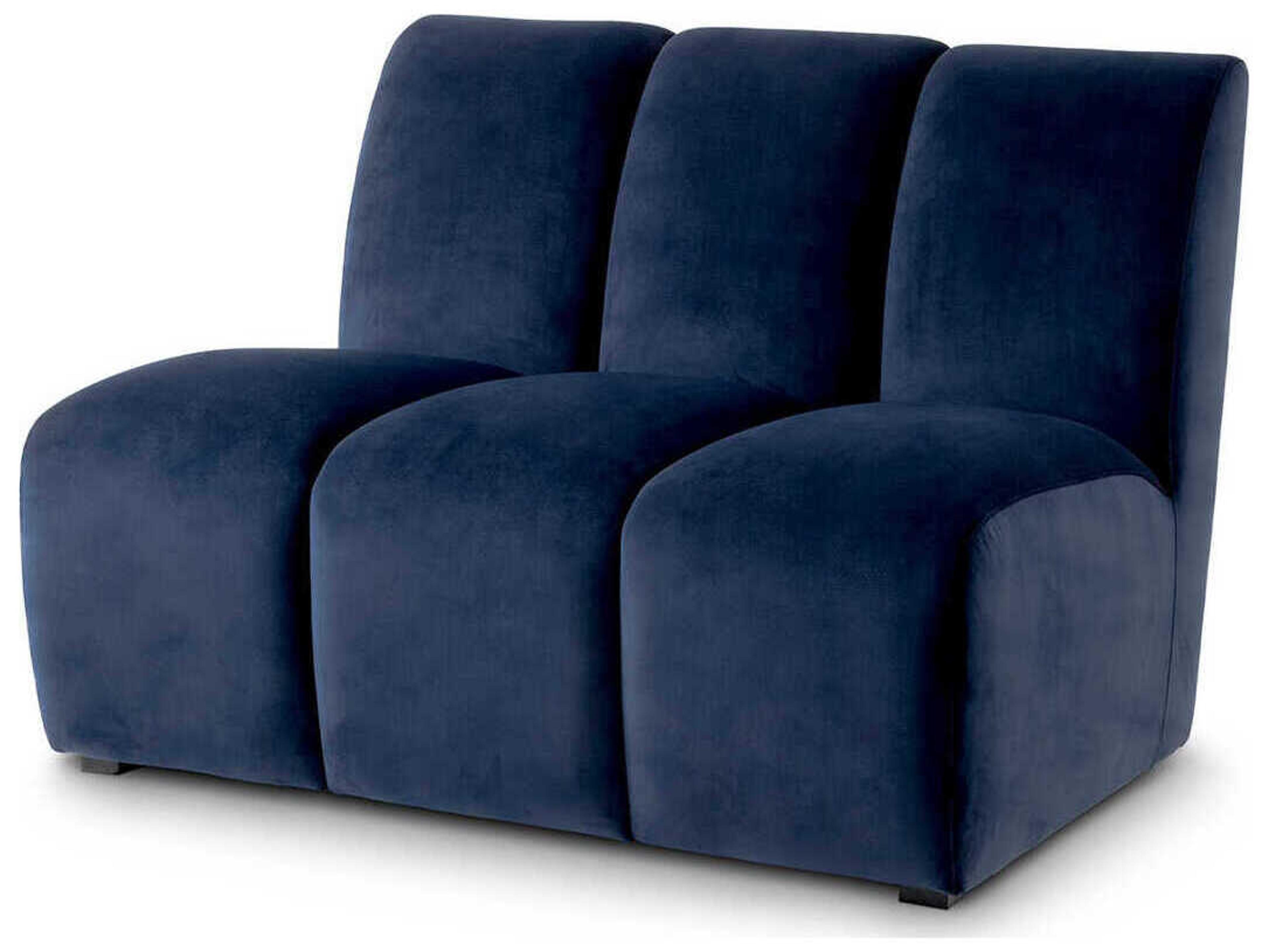 Eichholtz Lando Savona Midnight Blue Velvet Black Feet Upholstered Modular