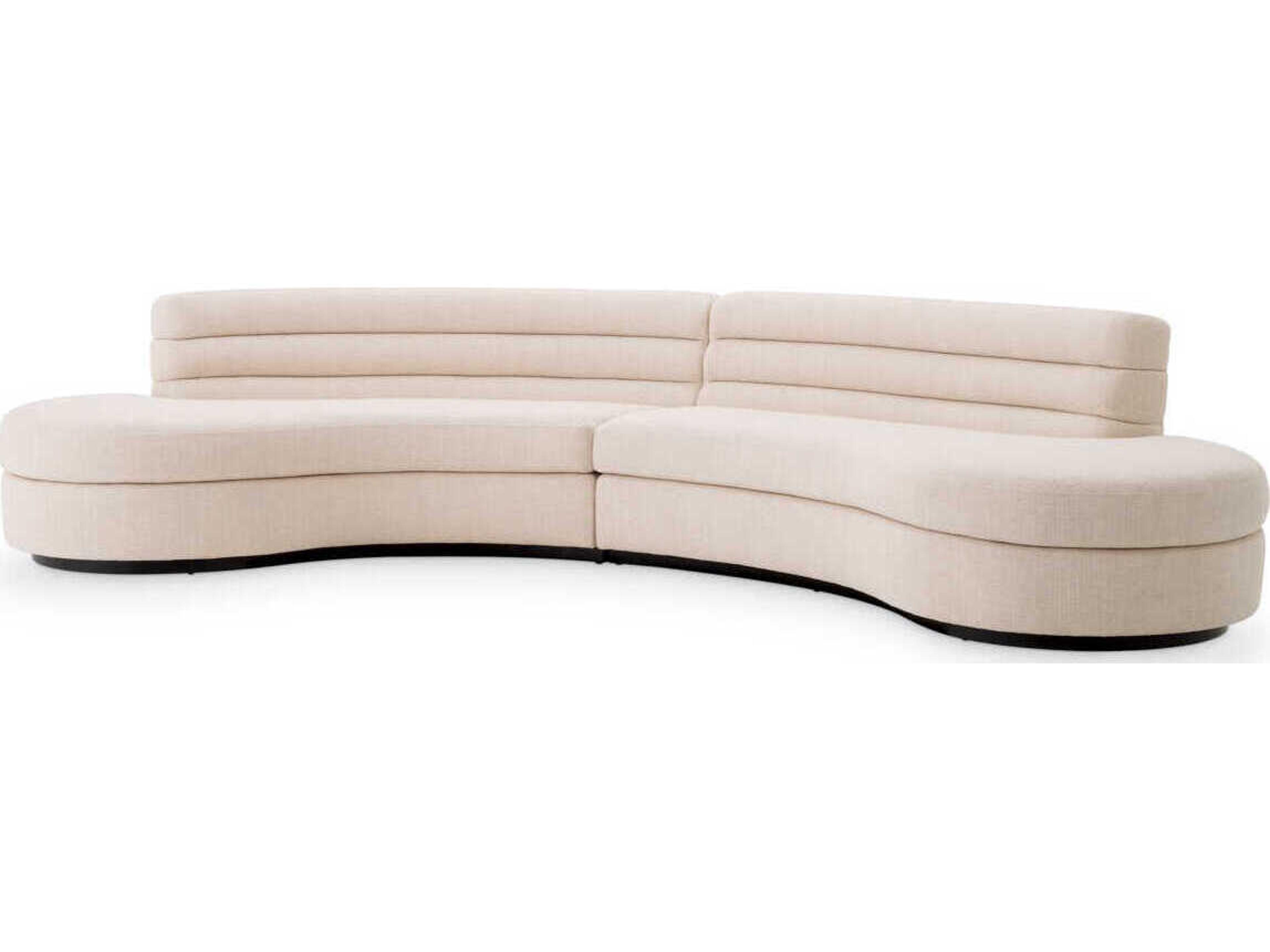 Eichholtz Lennox Pausa Natural Black Base Beige Upholstered Sofa