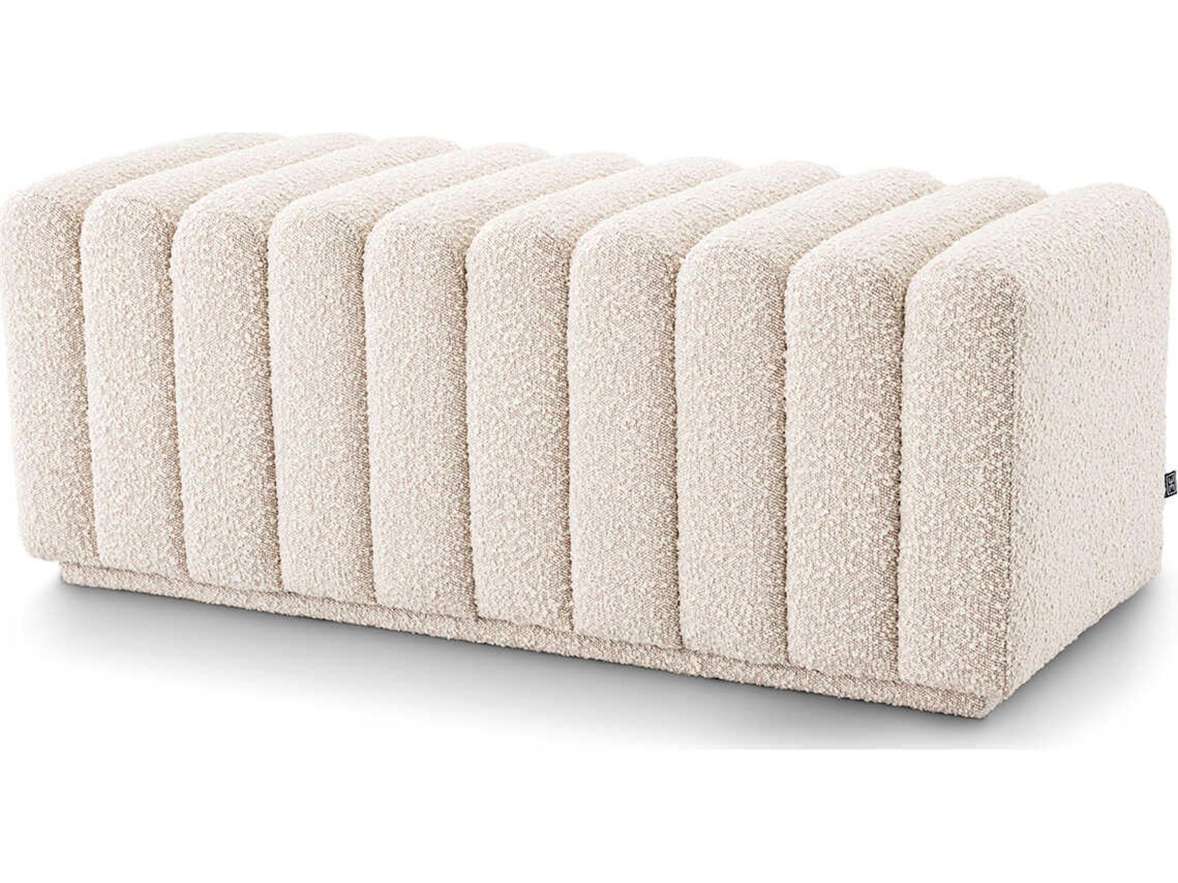 Eichholtz Bente Boucle Cream Upholstered Accent Bench