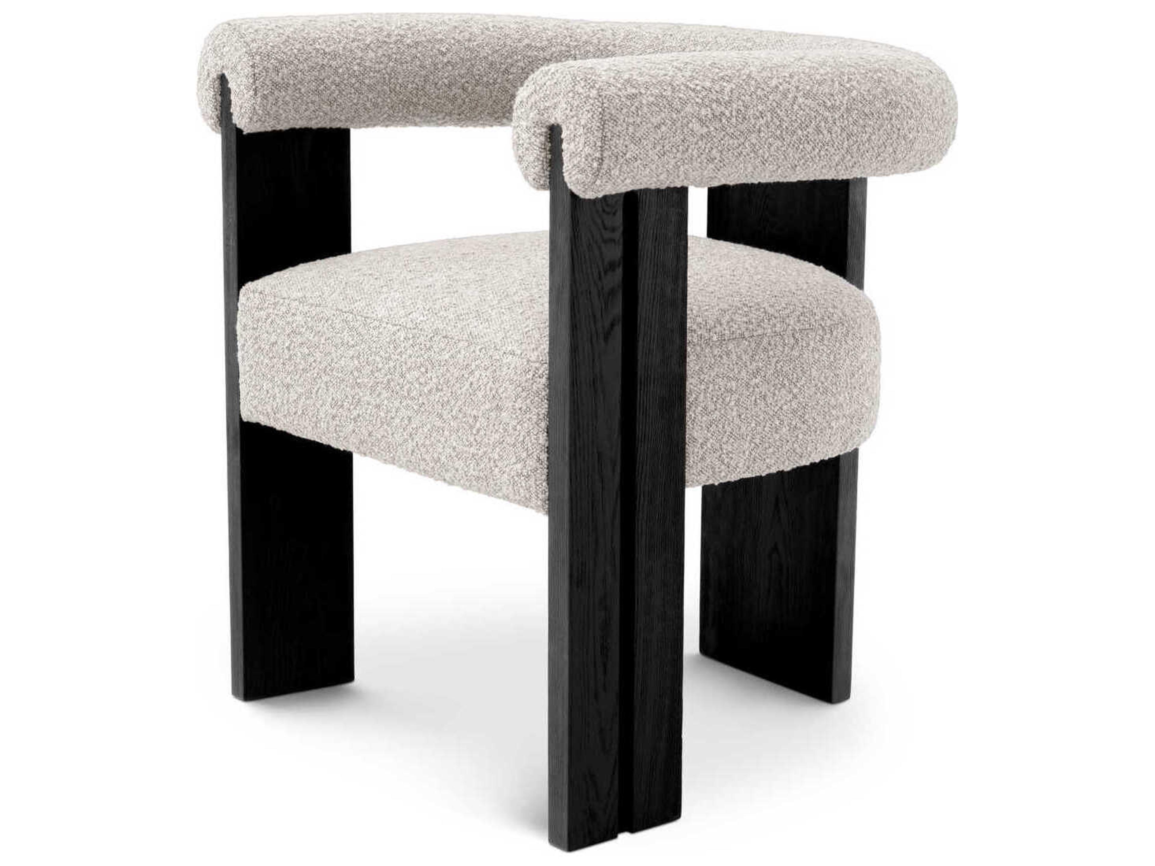 Eichholtz Percy Hardwood Black Upholstered Arm Dining Chair