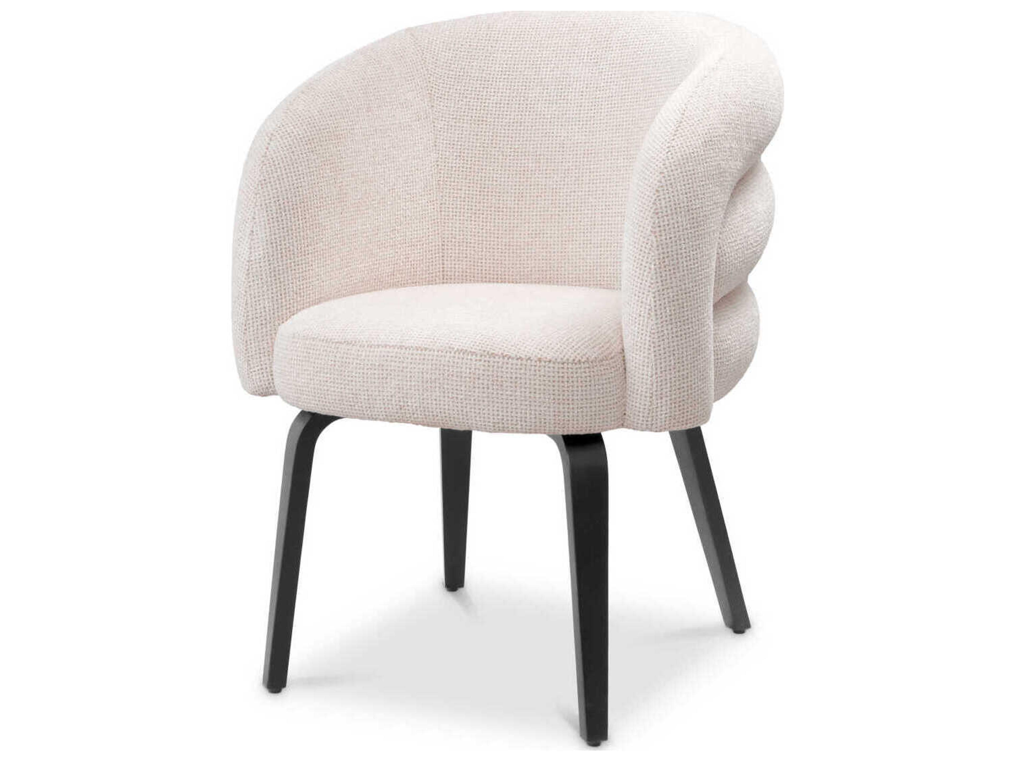 Eichholtz Novelle Black Upholstered Arm Dining Chair