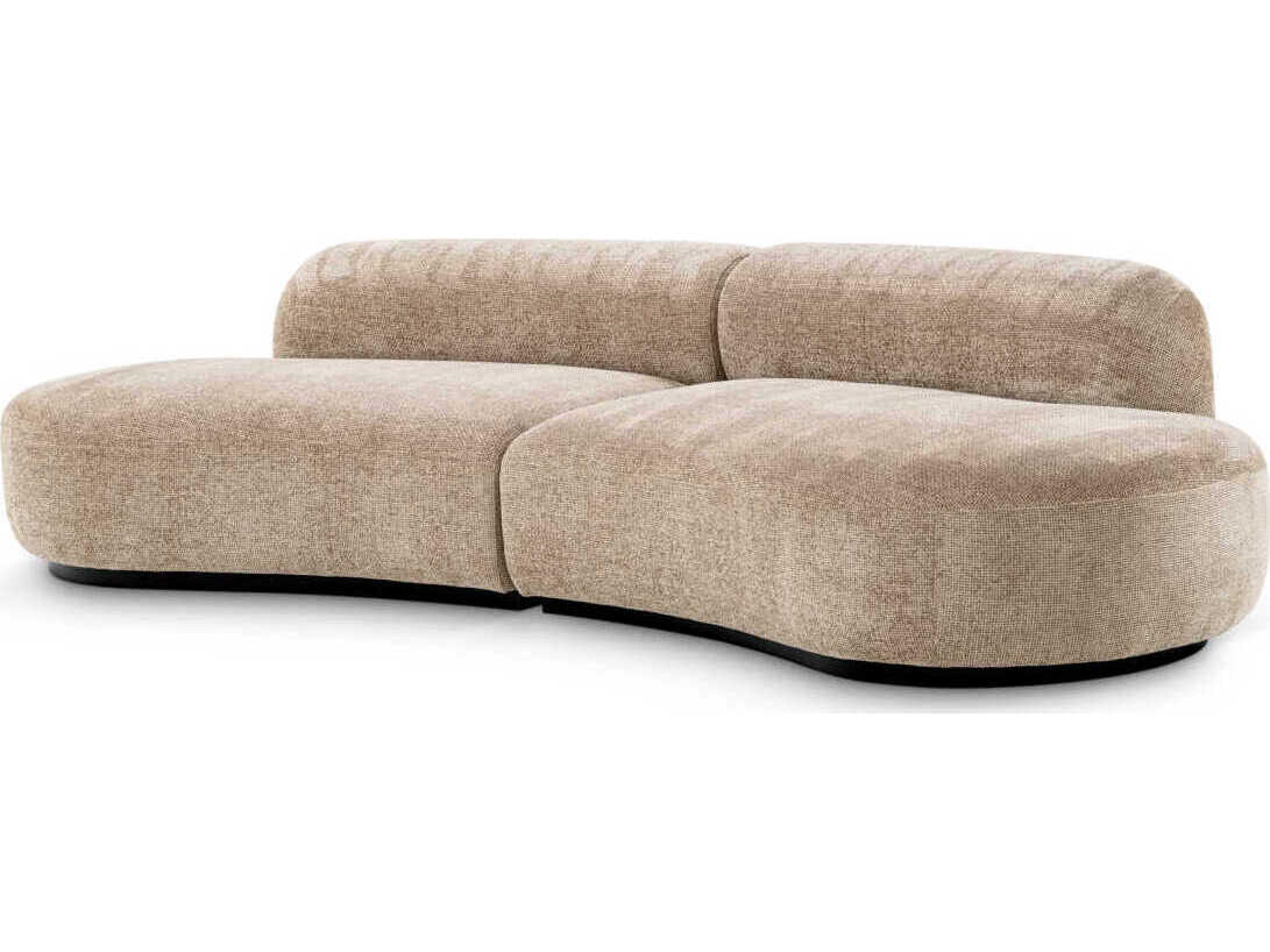 Eichholtz Bjorn Boucle Cream Black Base Beige Upholstered Sofa