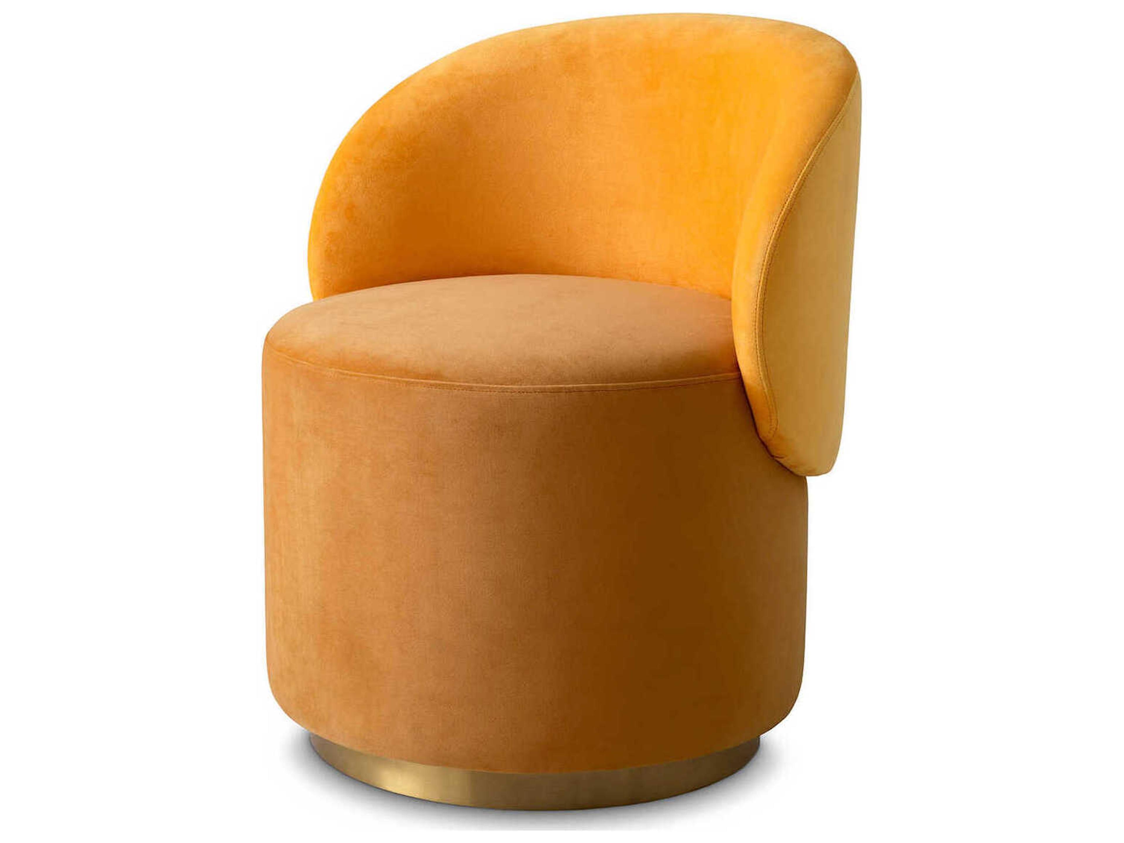 Eichholtz Greer Yellow Velvet Upholstered Armless Dining Chair