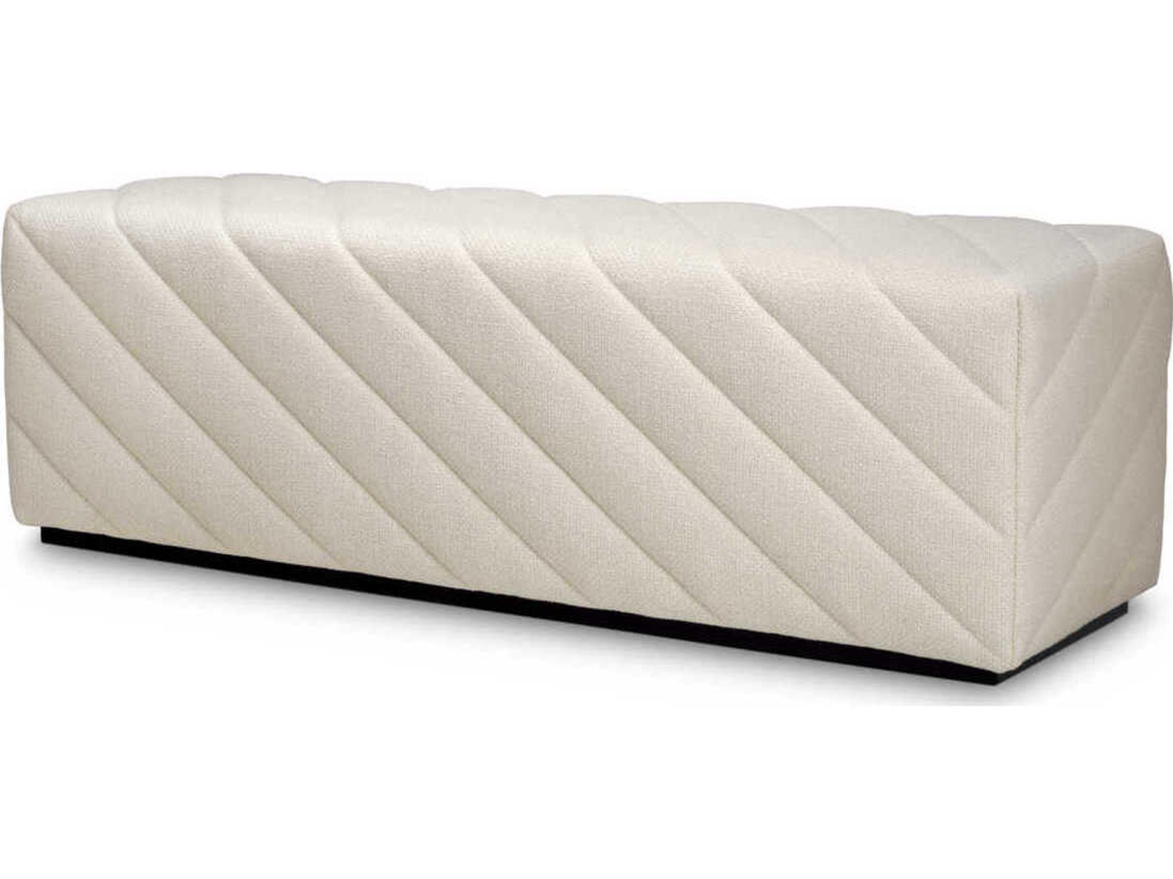 Eichholtz Avellino Reve Cream Black Base Upholstered Accent Bench