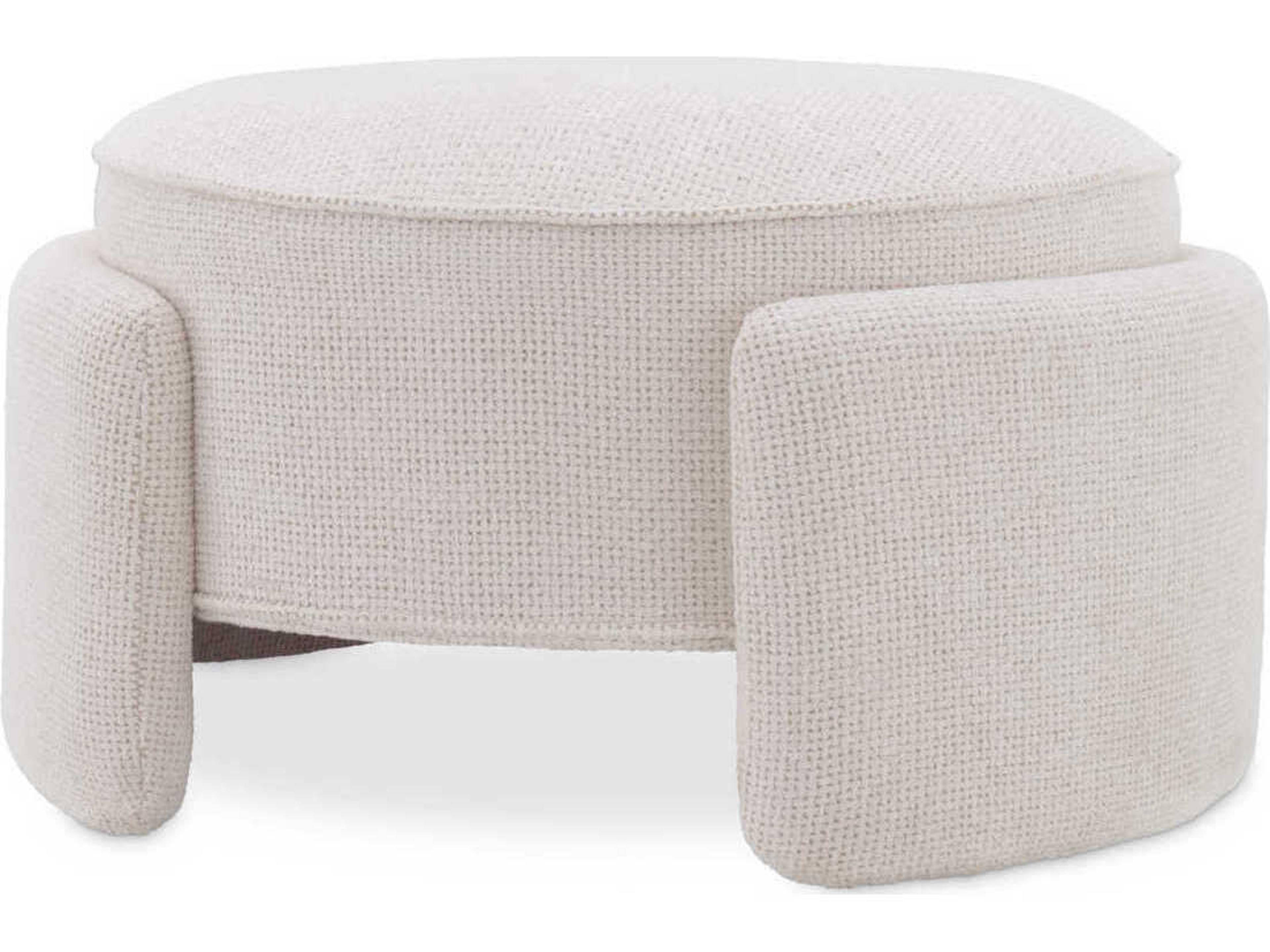 Eichholtz Ortega White Upholstered Accent Stool