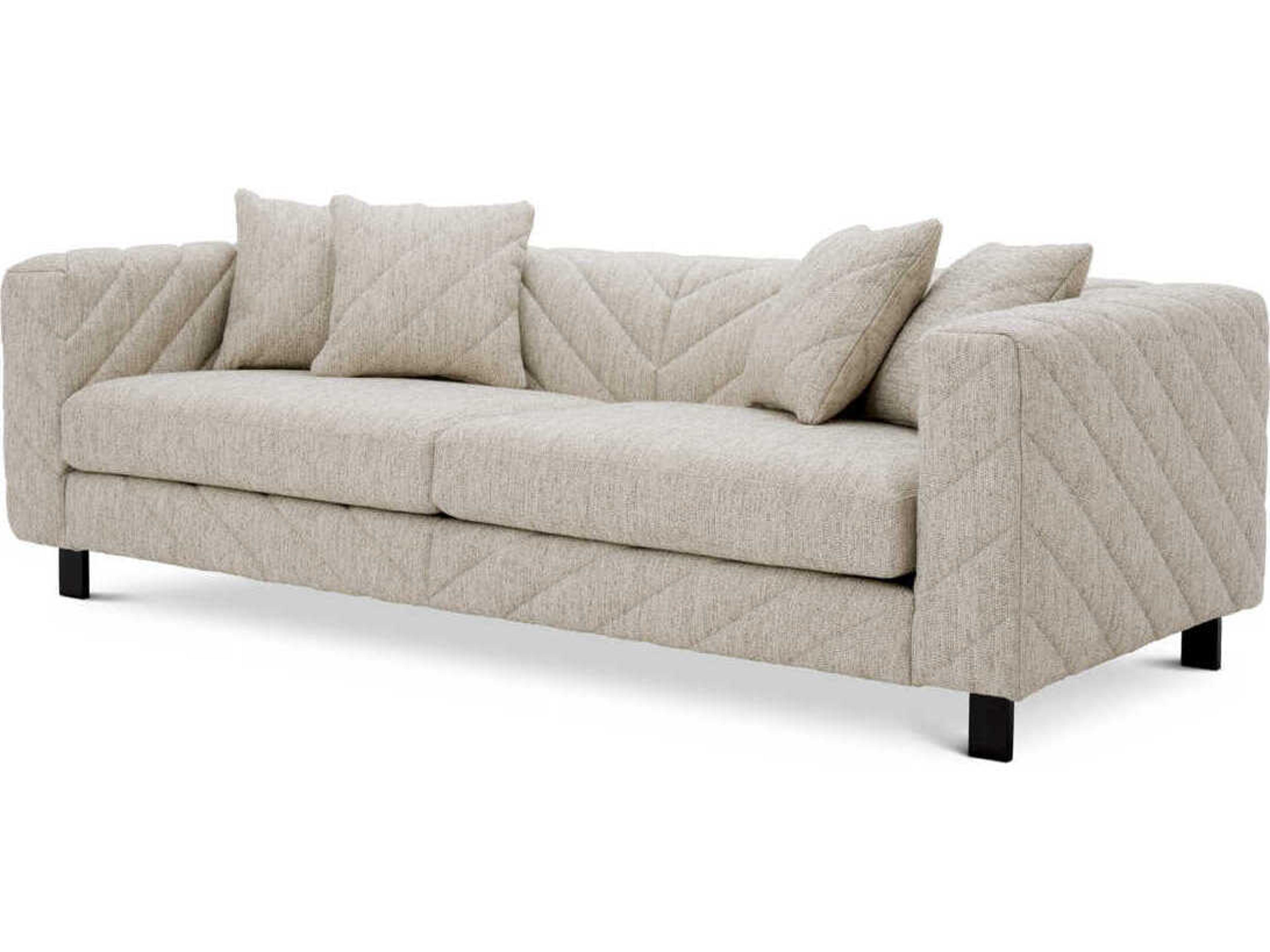 Eichholtz Avellino Splendor Light Grey Black Feet Upholstered Sofa