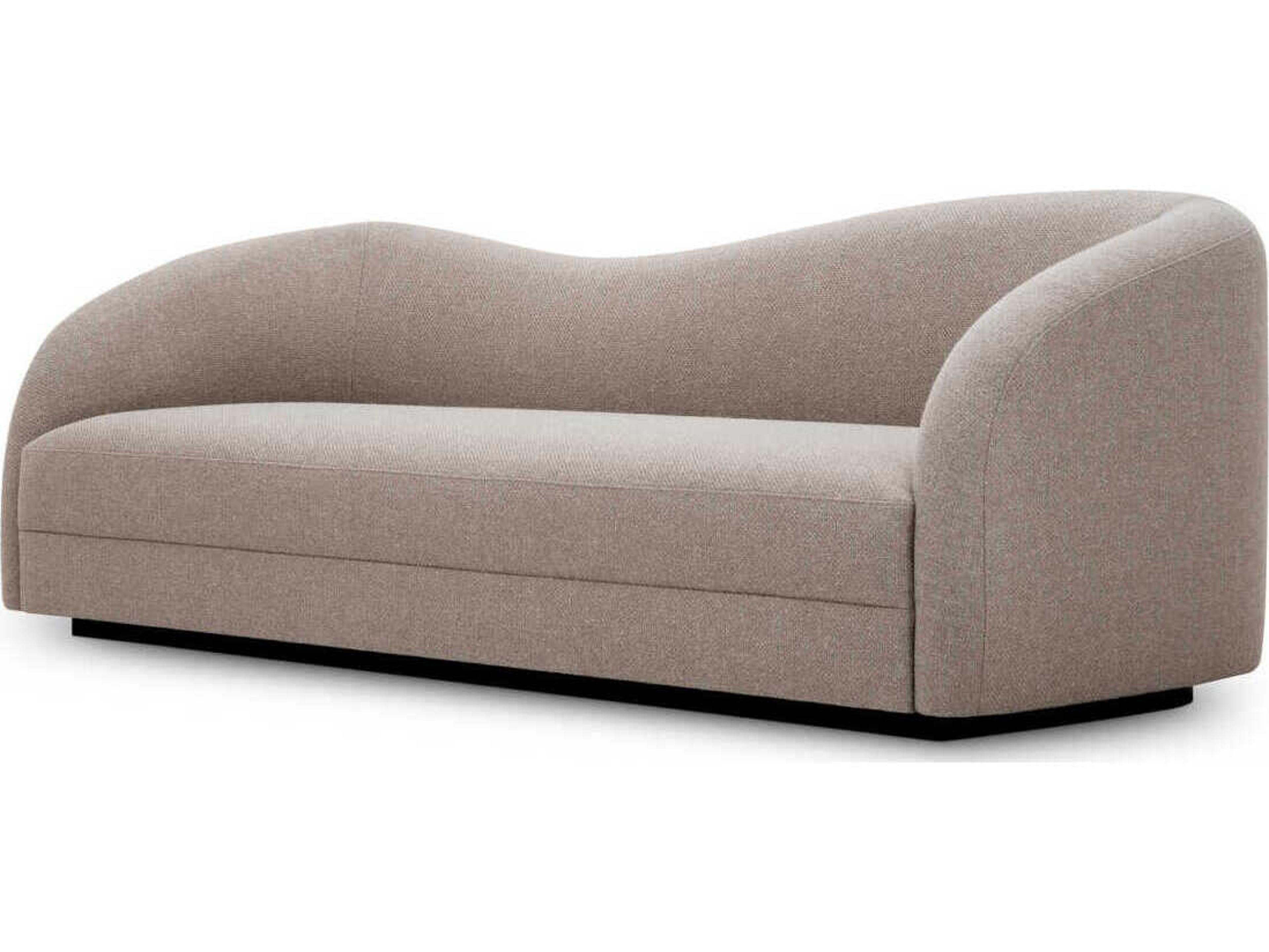 Eichholtz Divisadero Reve Greige Black Wooden Base Beige Upholstered Sofa