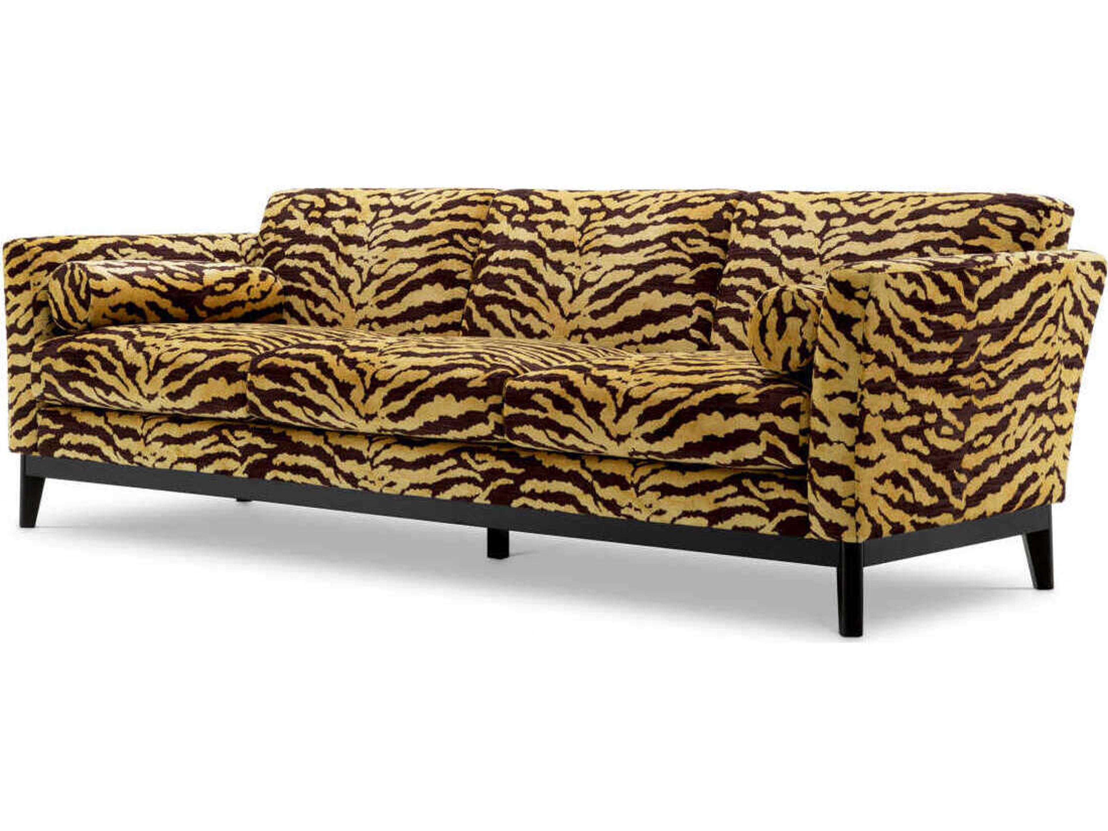 Eichholtz Flux Tigris Brown Black Frame Upholstered Sofa