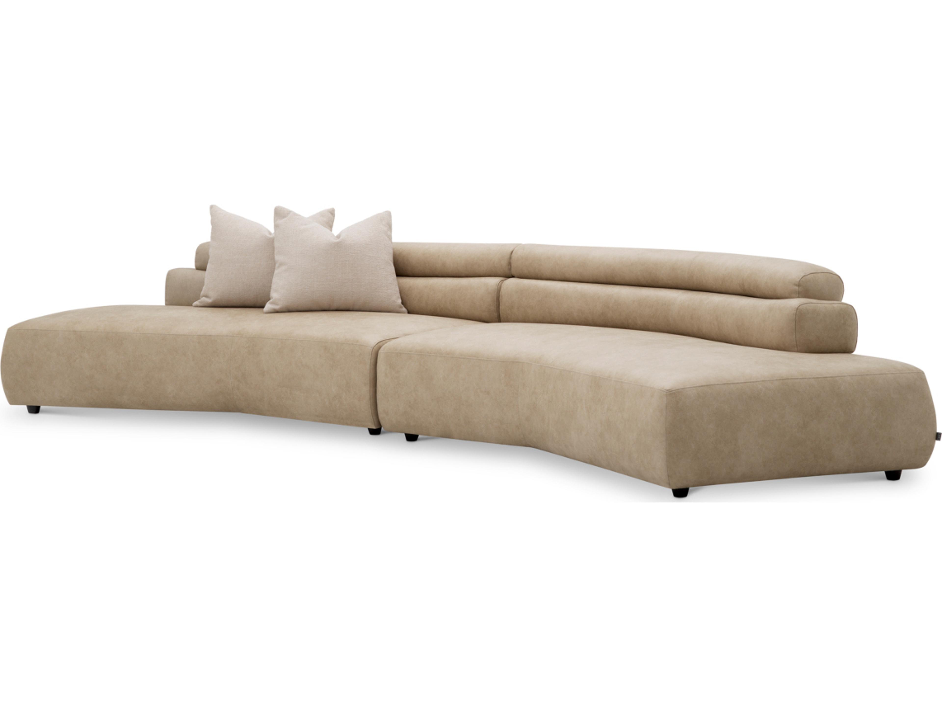 Eichholtz Valente Beige Faux Leather X Renato Ecru Sofa