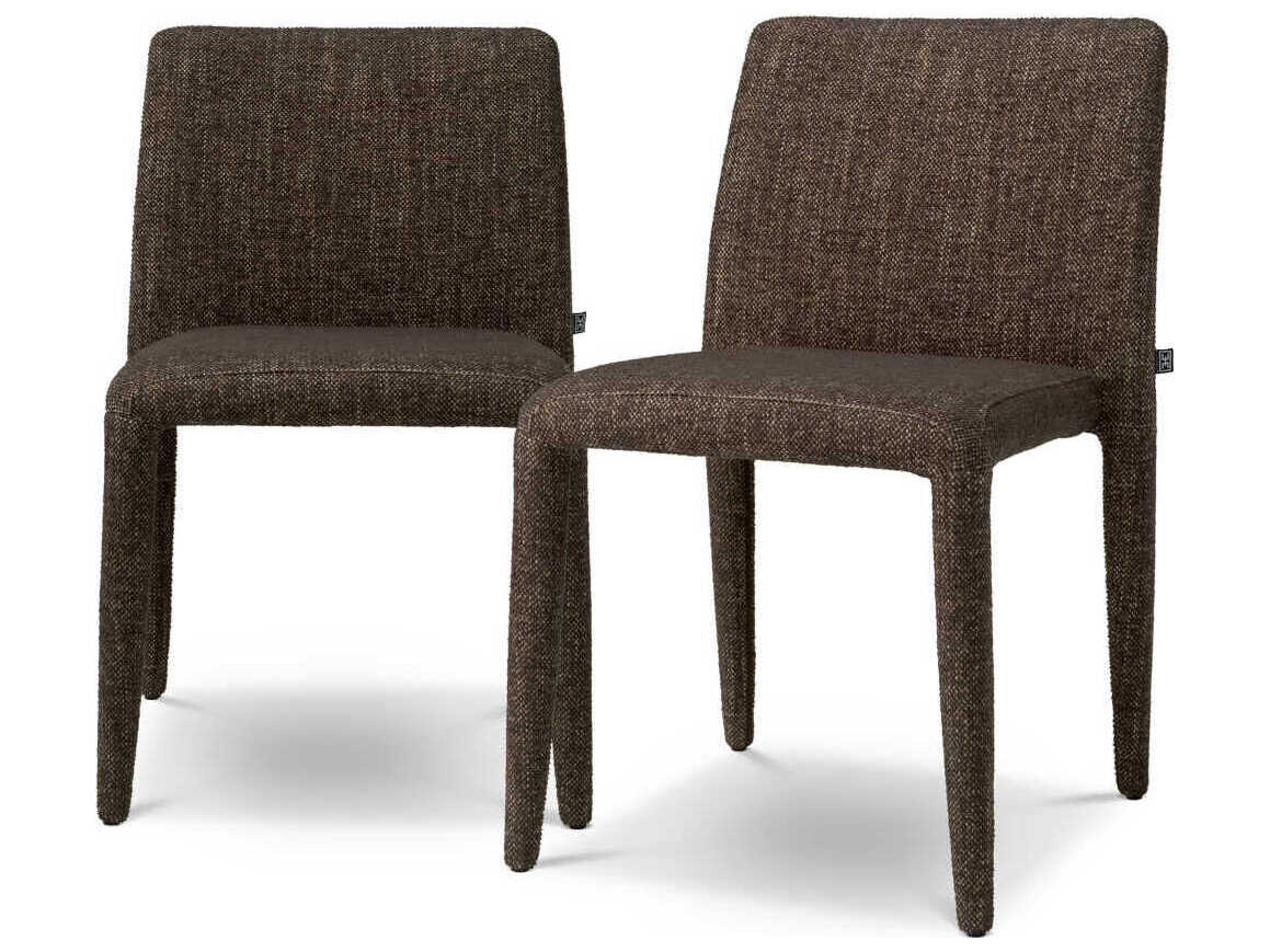 Eichholtz Leiza Brown Upholstered Armless Dining Chair Set of 2