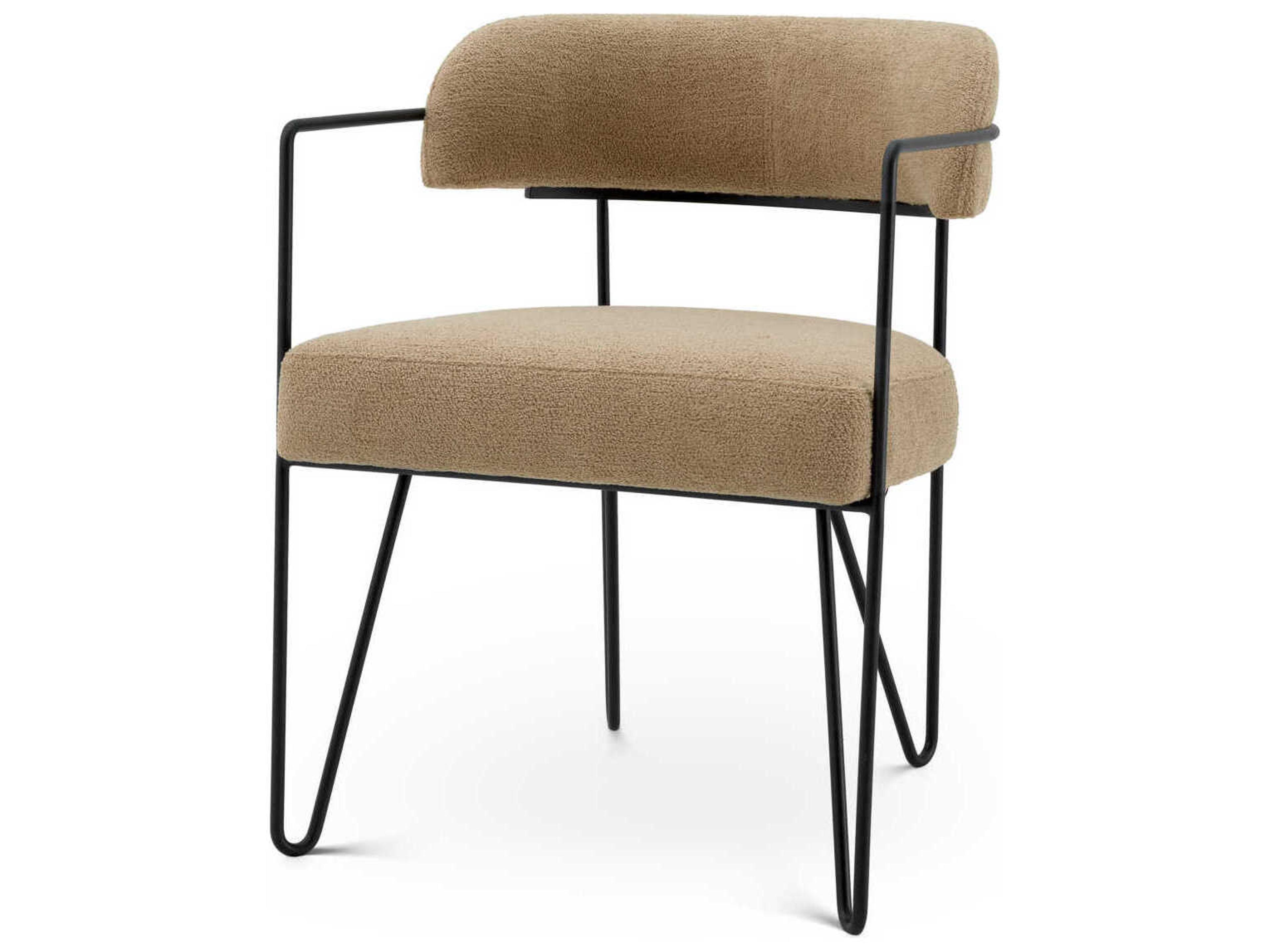 Eichholtz Giuseppe Beige Upholstered Arm Dining Chair