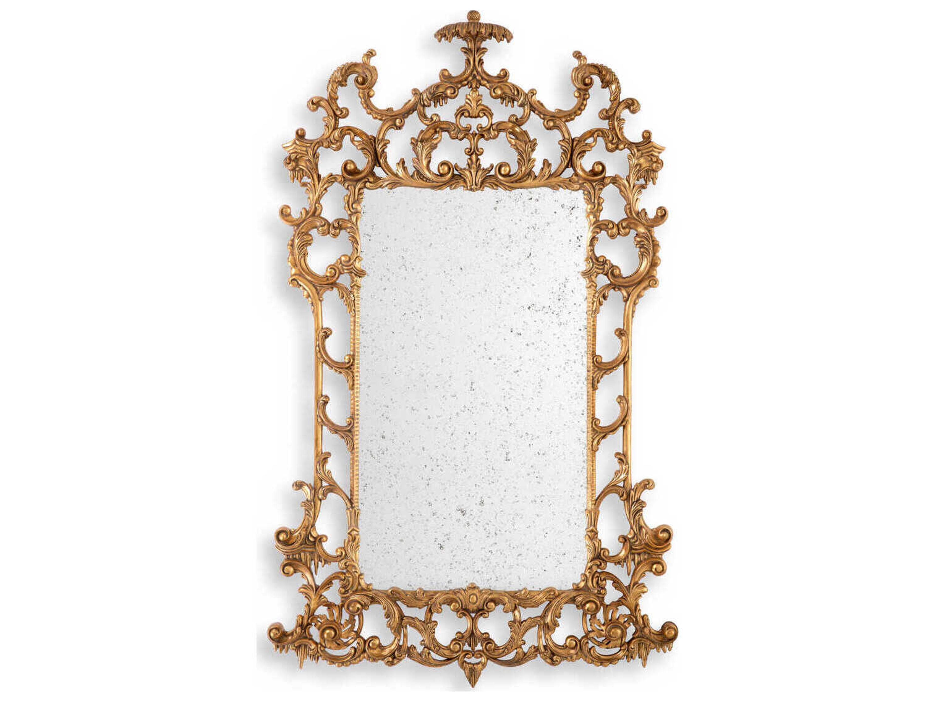 Eichholtz Rococo Antique Gold Mirror Glass Wall Vertical