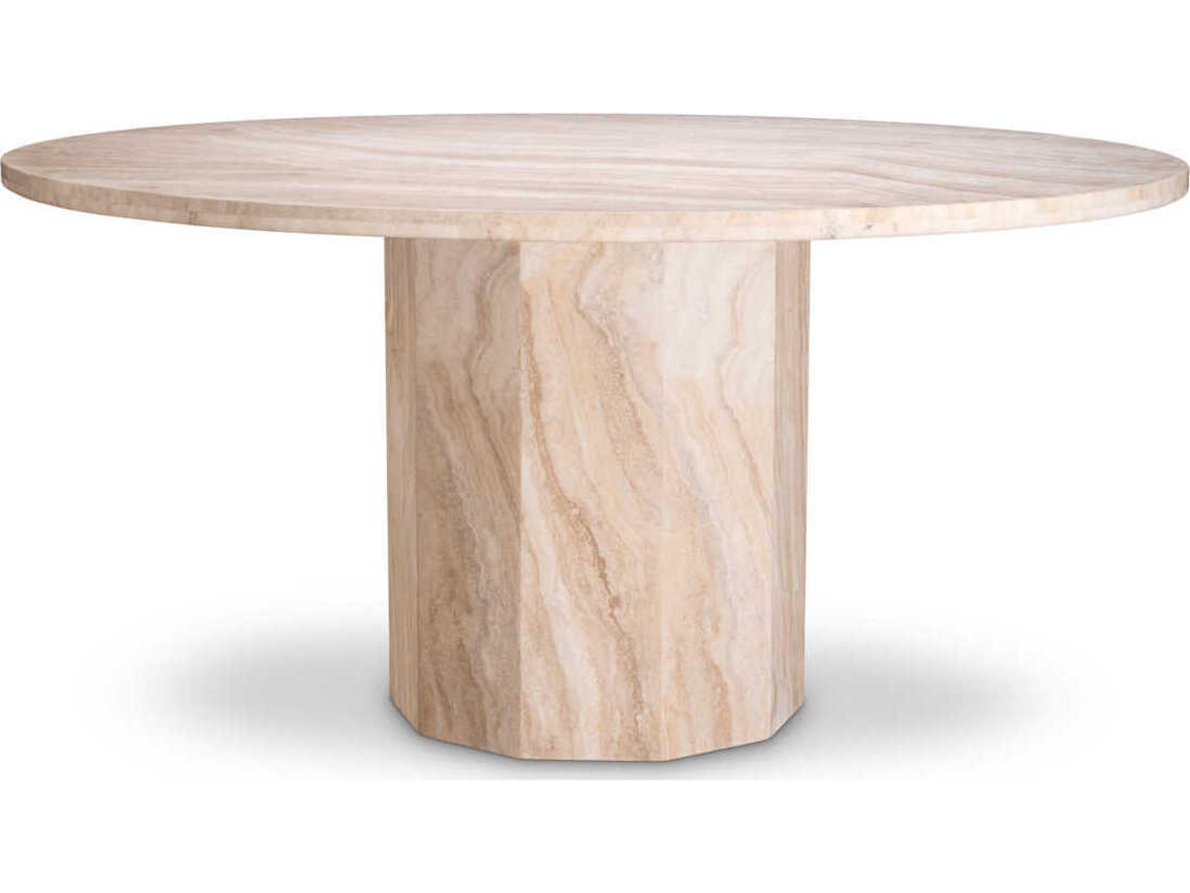 Eichholtz Florence Round Stone Travertine Dining Table