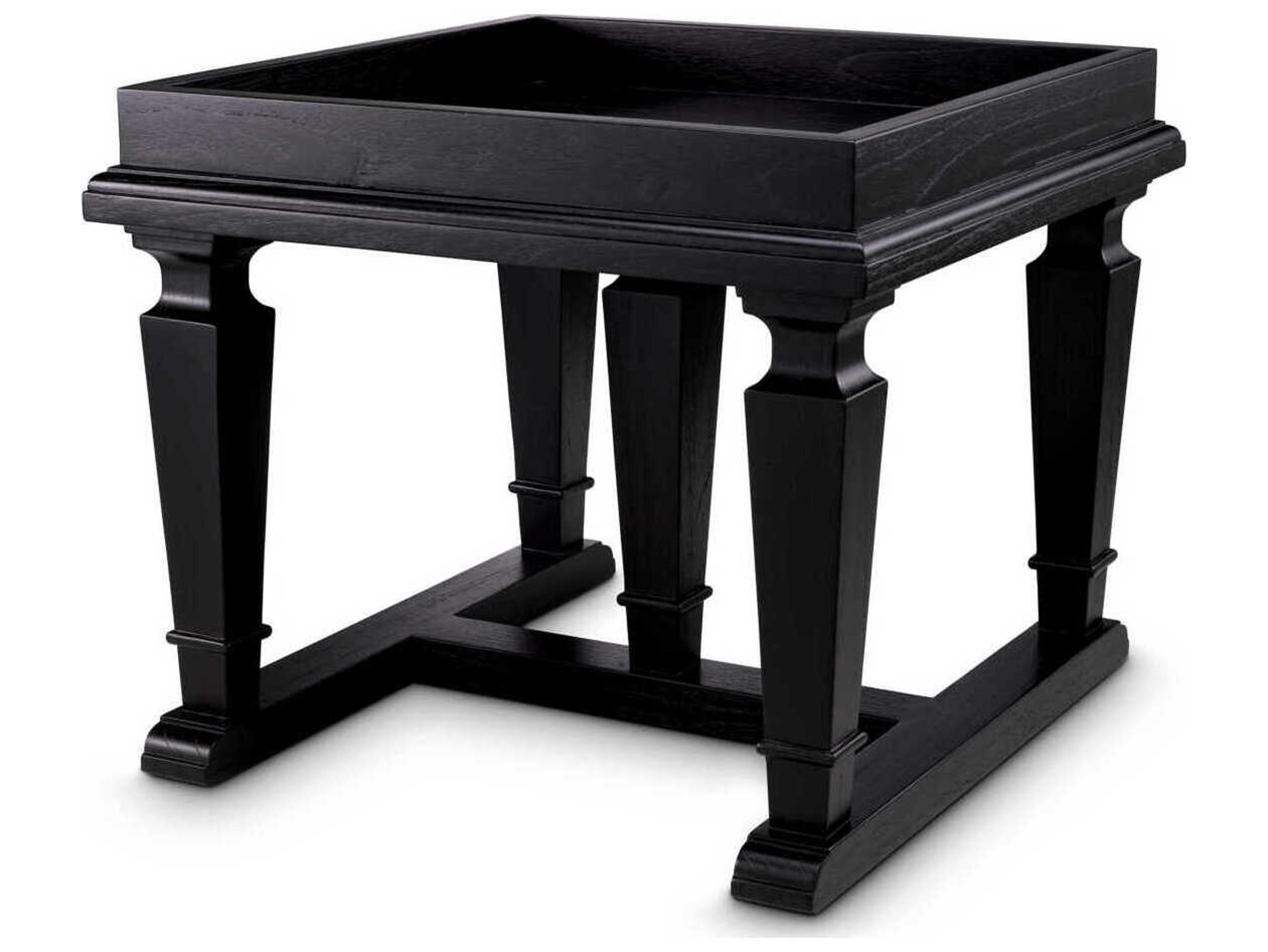 Eichholtz Americana Square Wood Black Veneer End Table