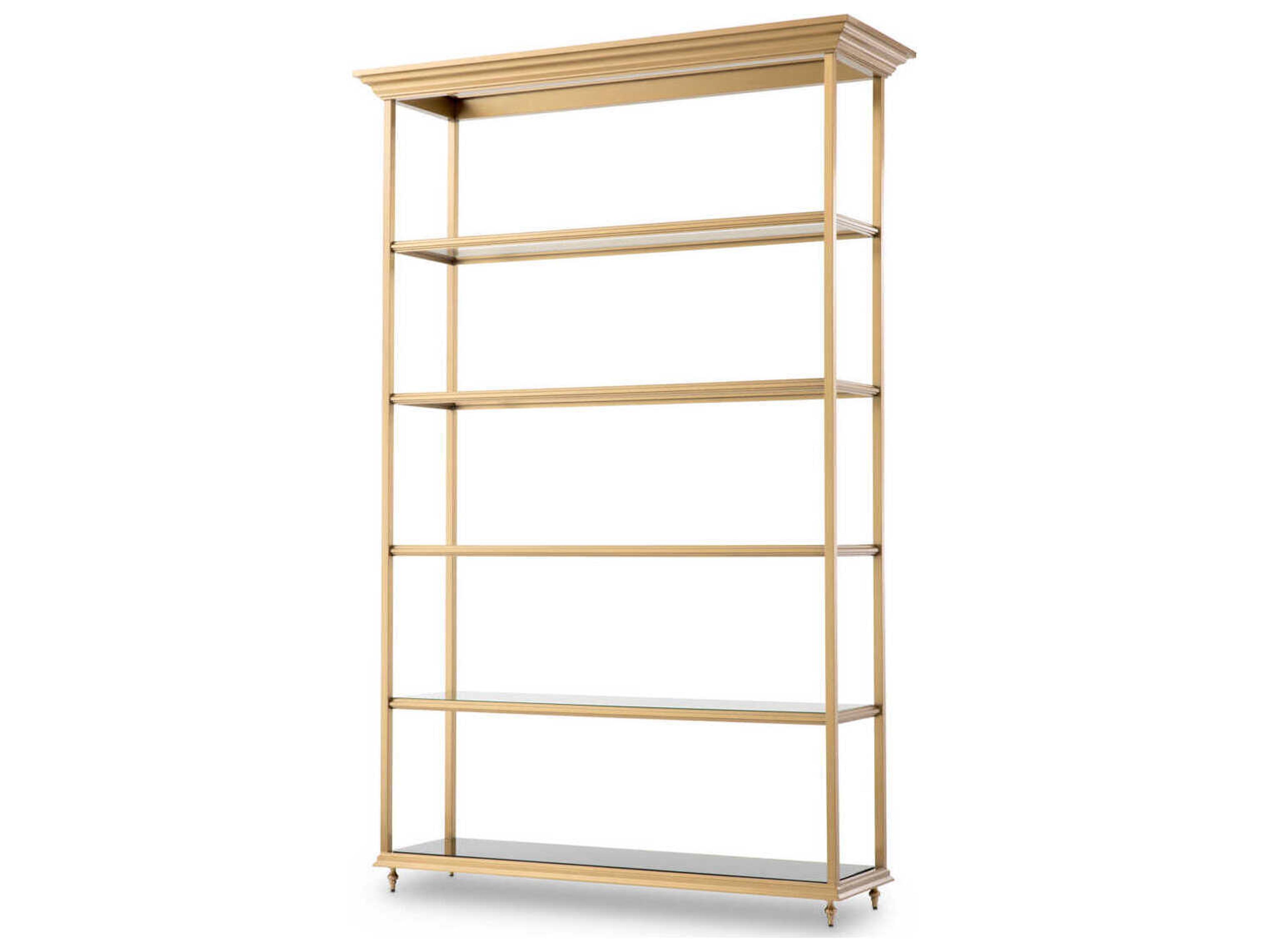 Eichholtz Watson Brushed Brass Clear Glass Display Cabinet