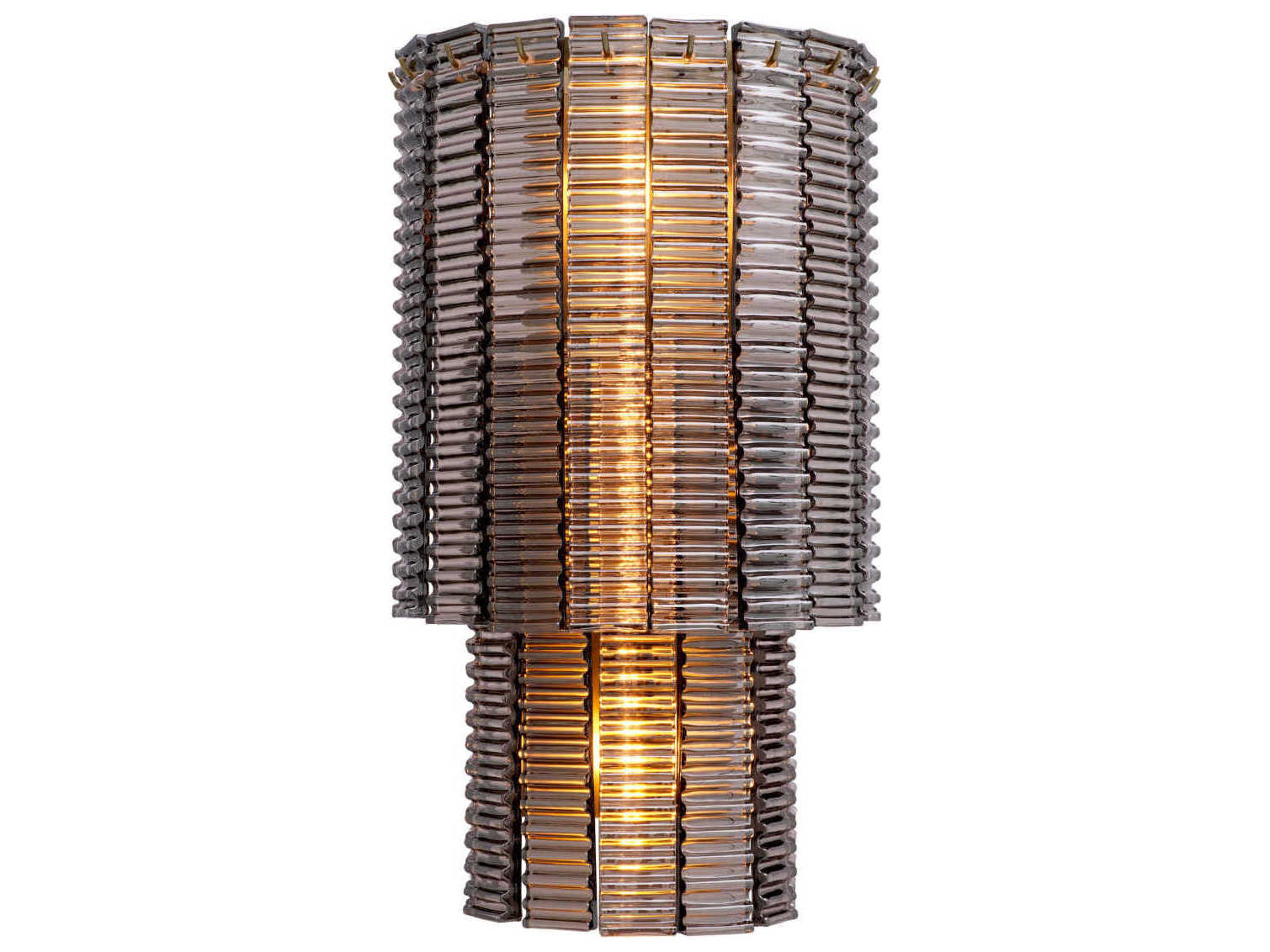 Eichholtz Imperial Brushed Brass Smoke Glass Wall Sconce