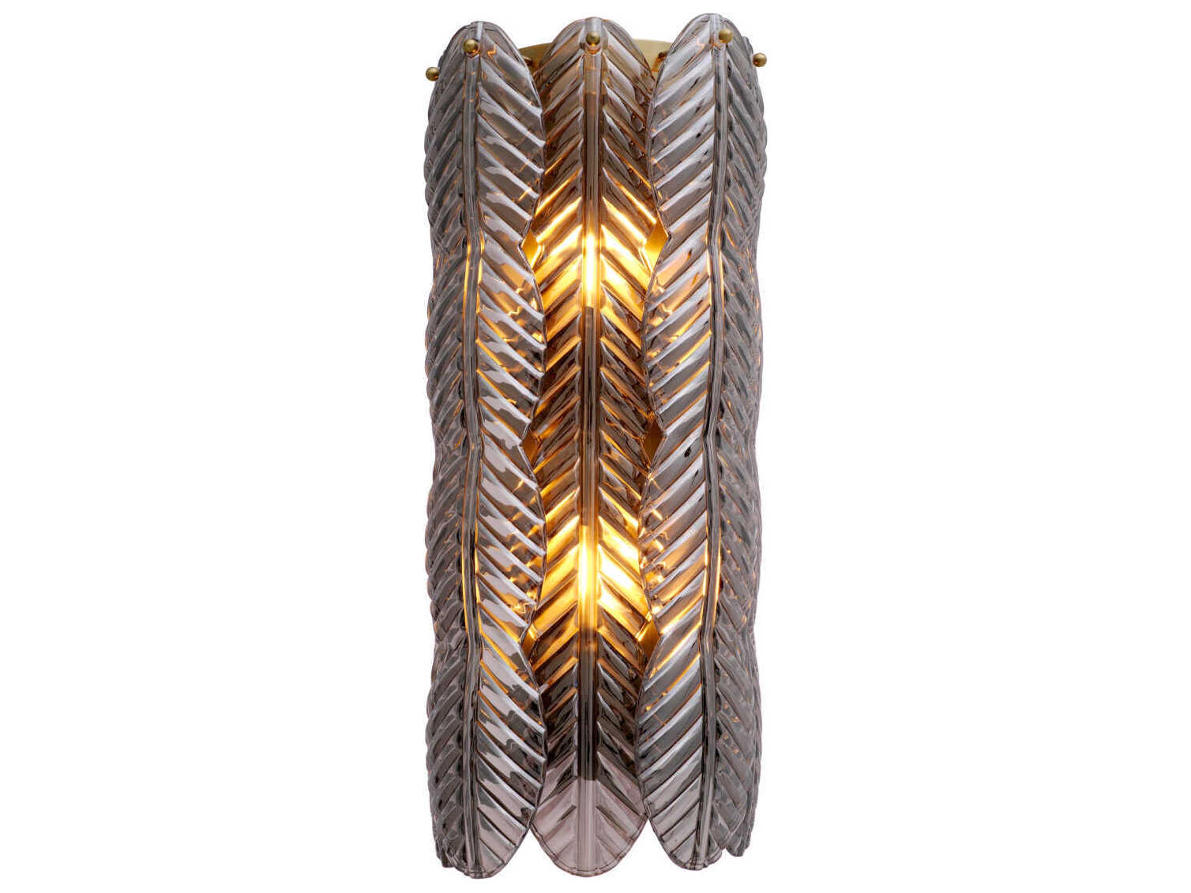 Eichholtz Sahure Brushed Brass Smoke Glass Wall Sconce