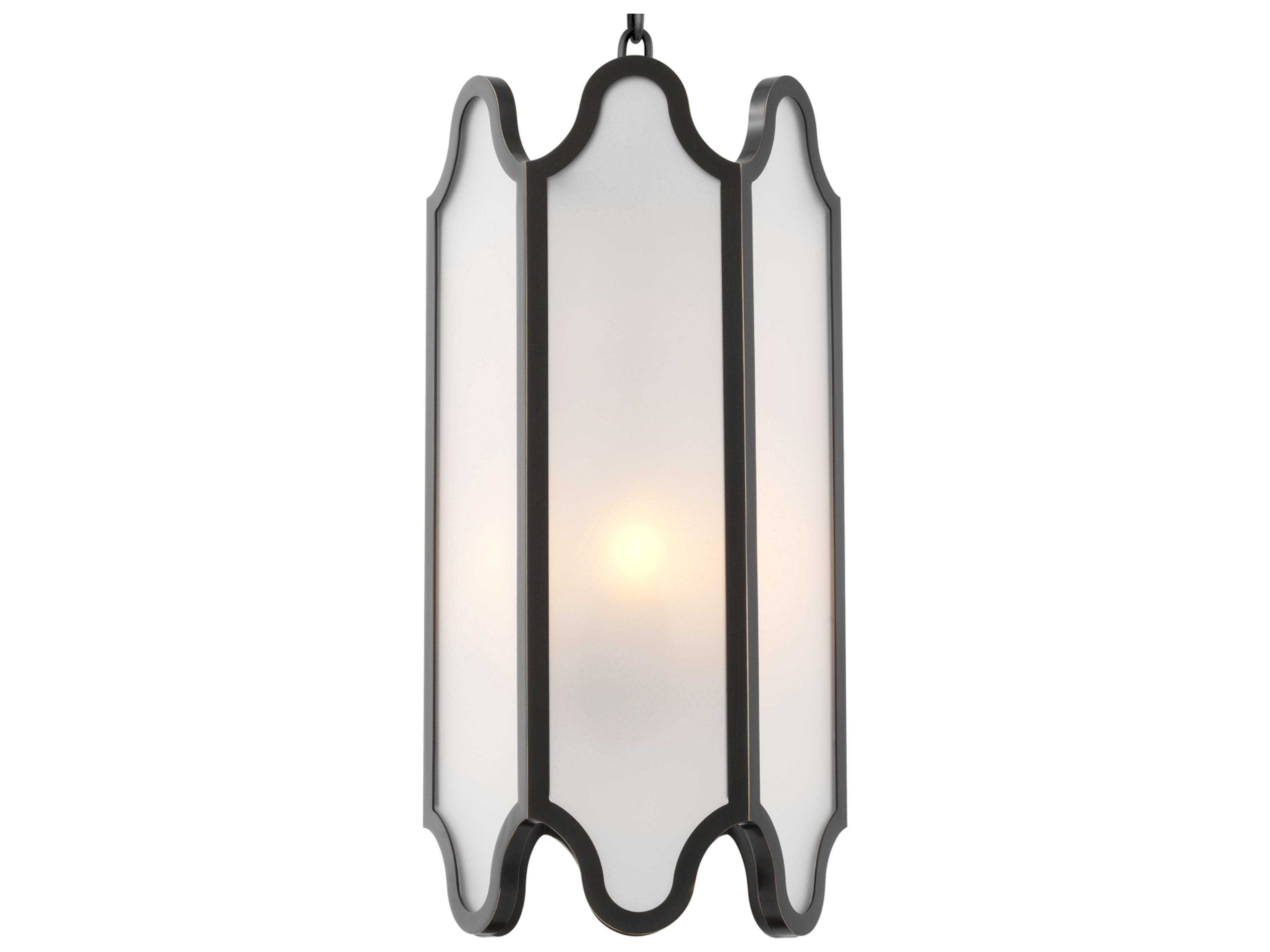 Eichholtz Bronze X White Glass Mini Pendant