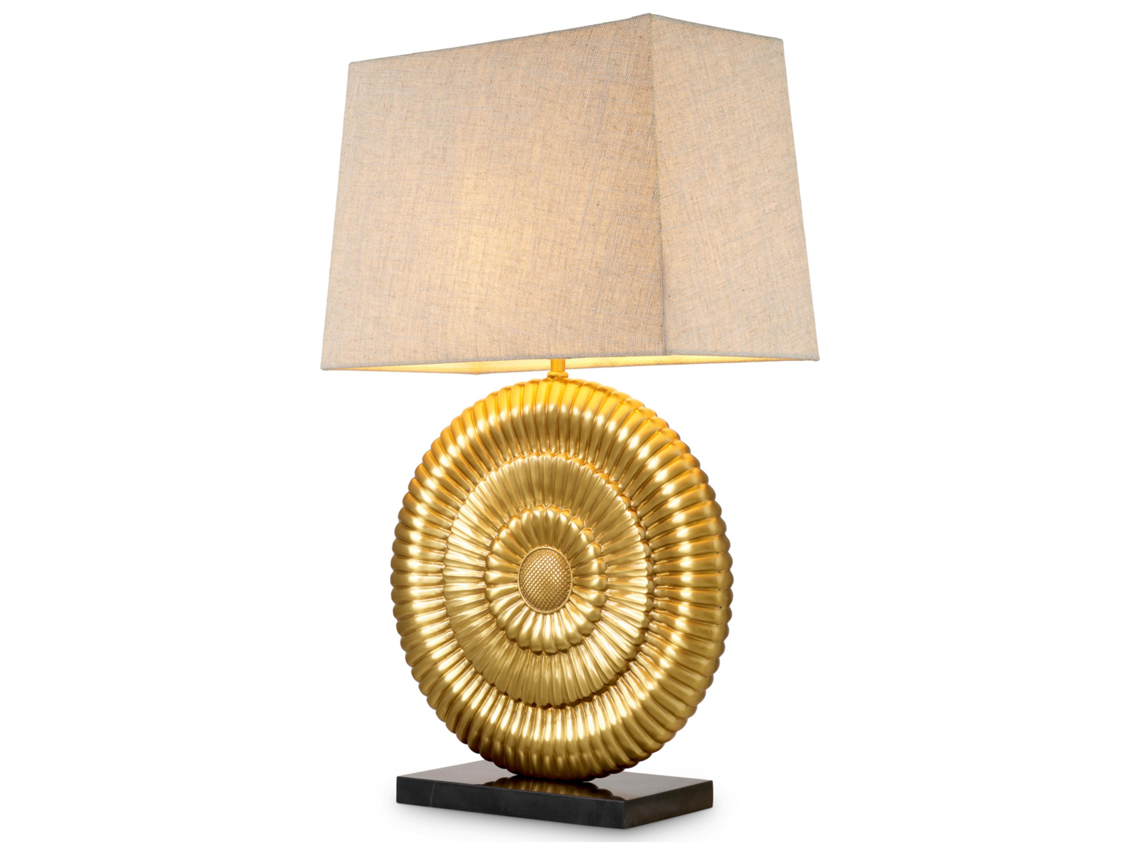 Eichholtz Antique Gold X Black Granite Base Buffet Lamp