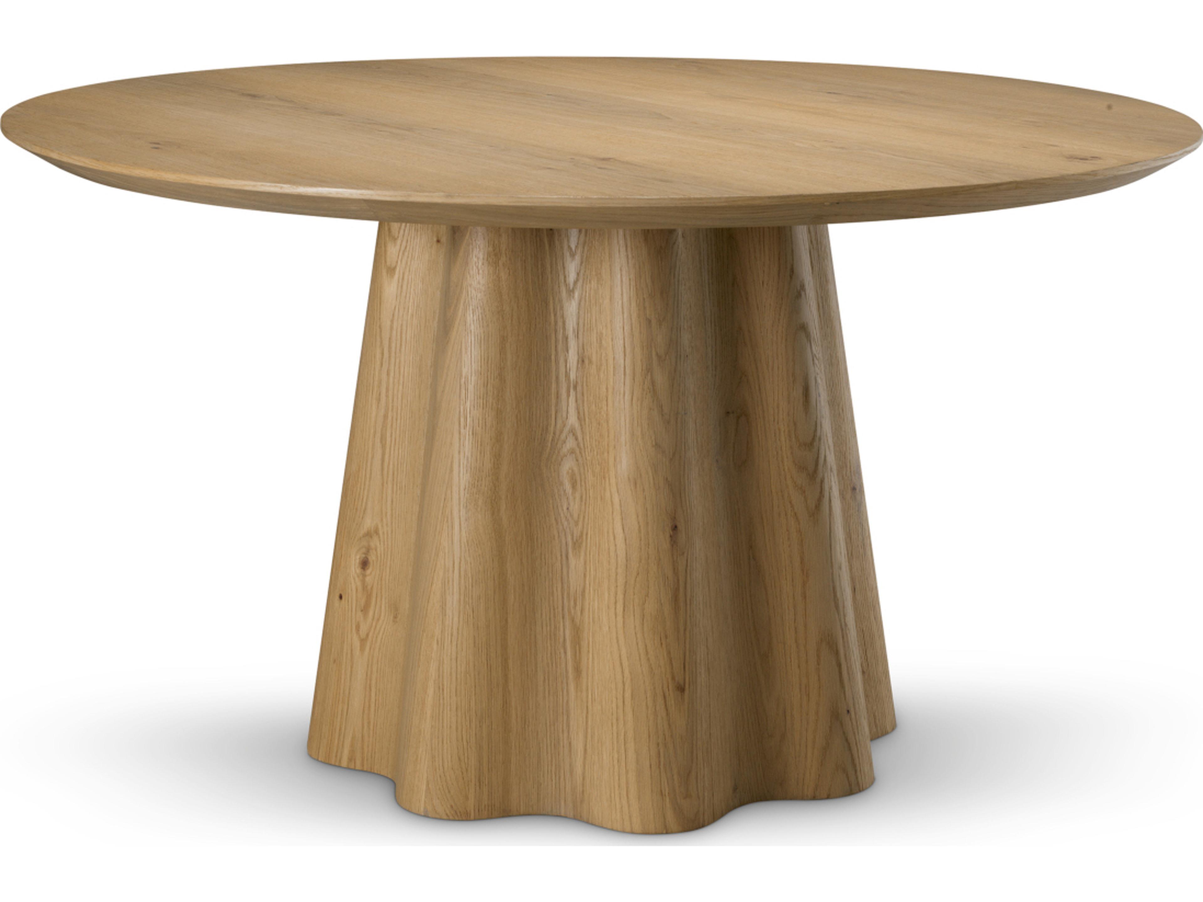 Eichholtz Round Wood Warm Oak Veneer Dining Table