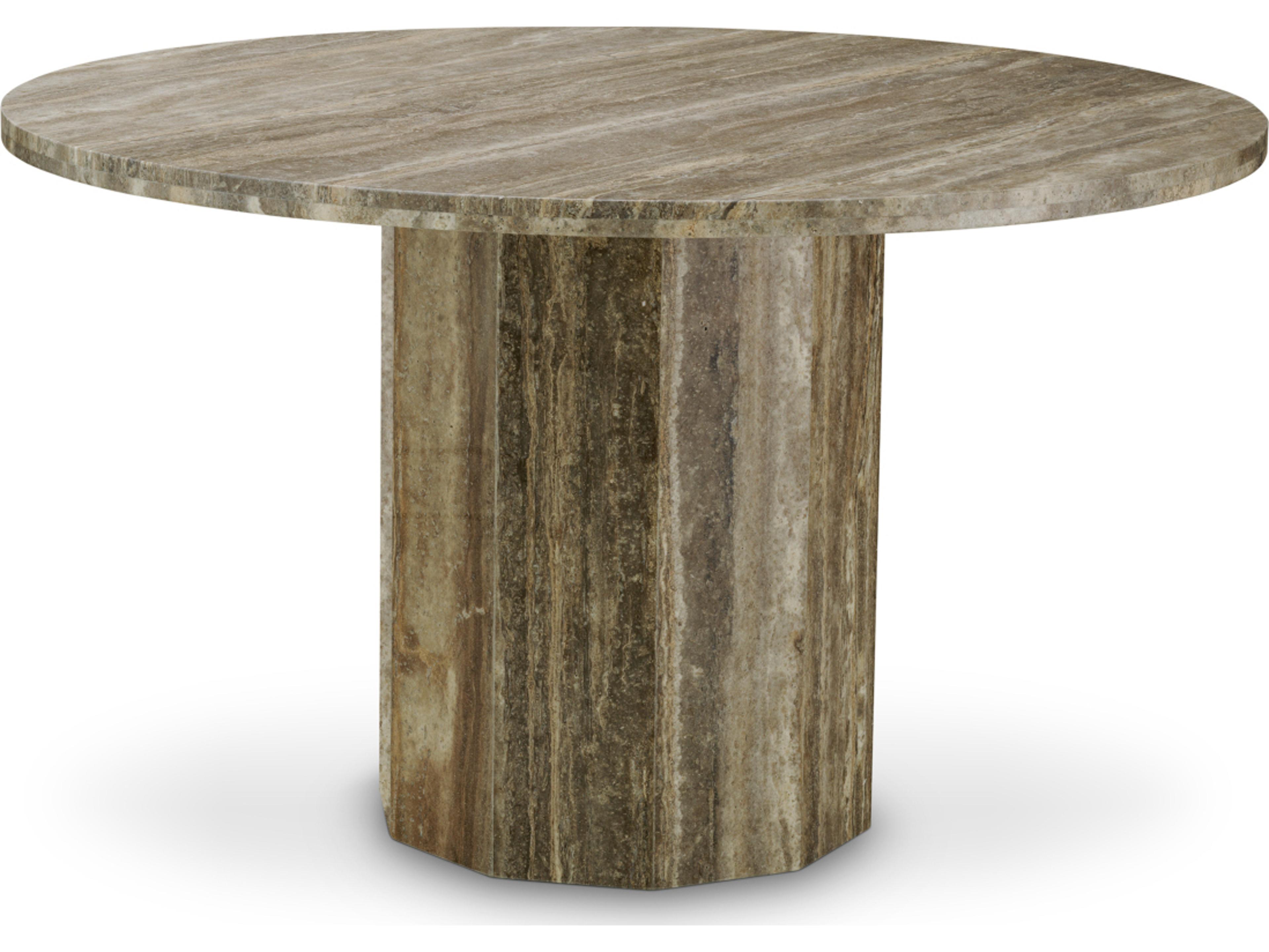 Eichholtz Round Stone Silver Travertine Dining Table