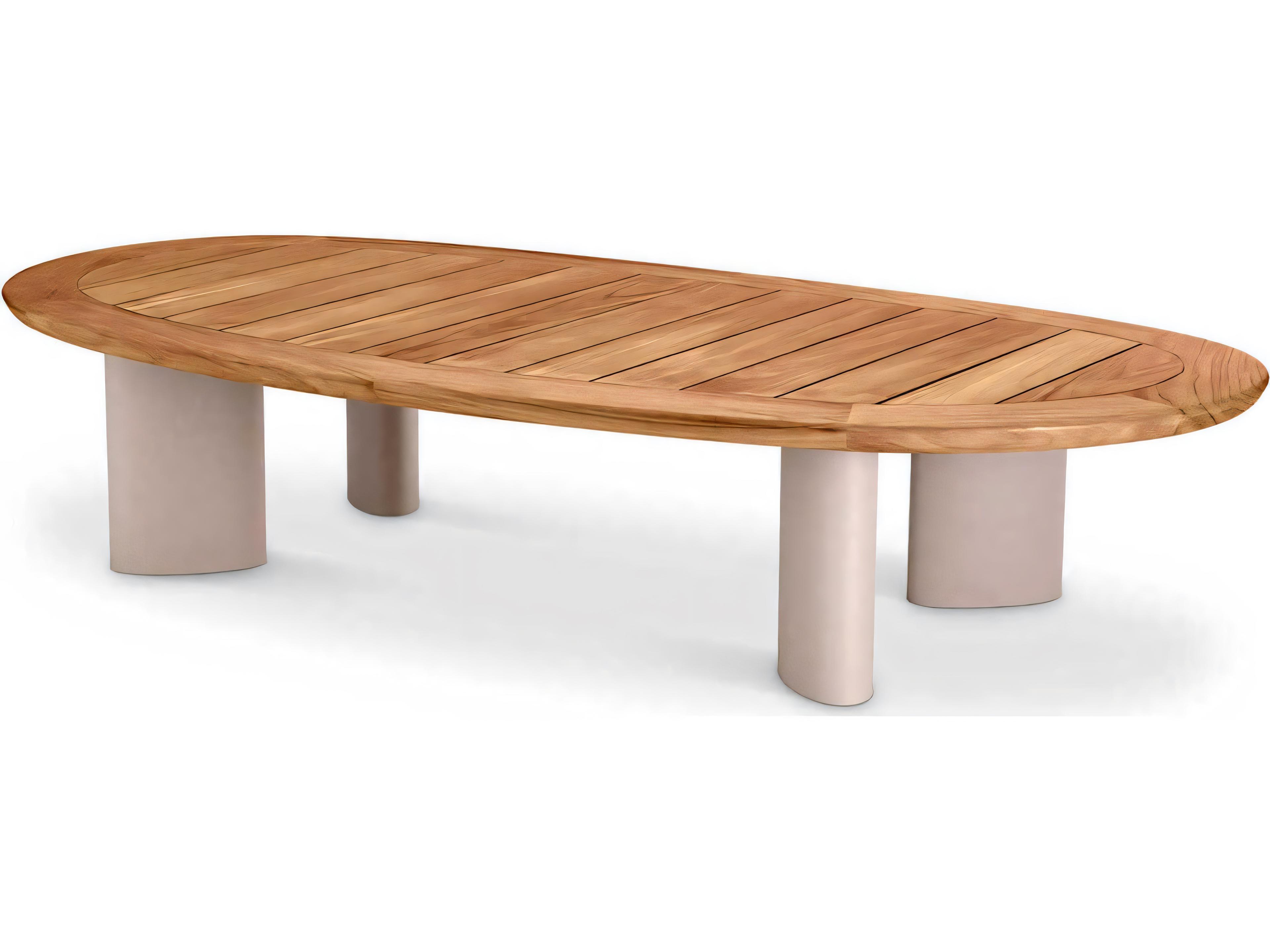 Eichholtz Outdoor Natural Teak Top Sand Finish Legs Coffee Table