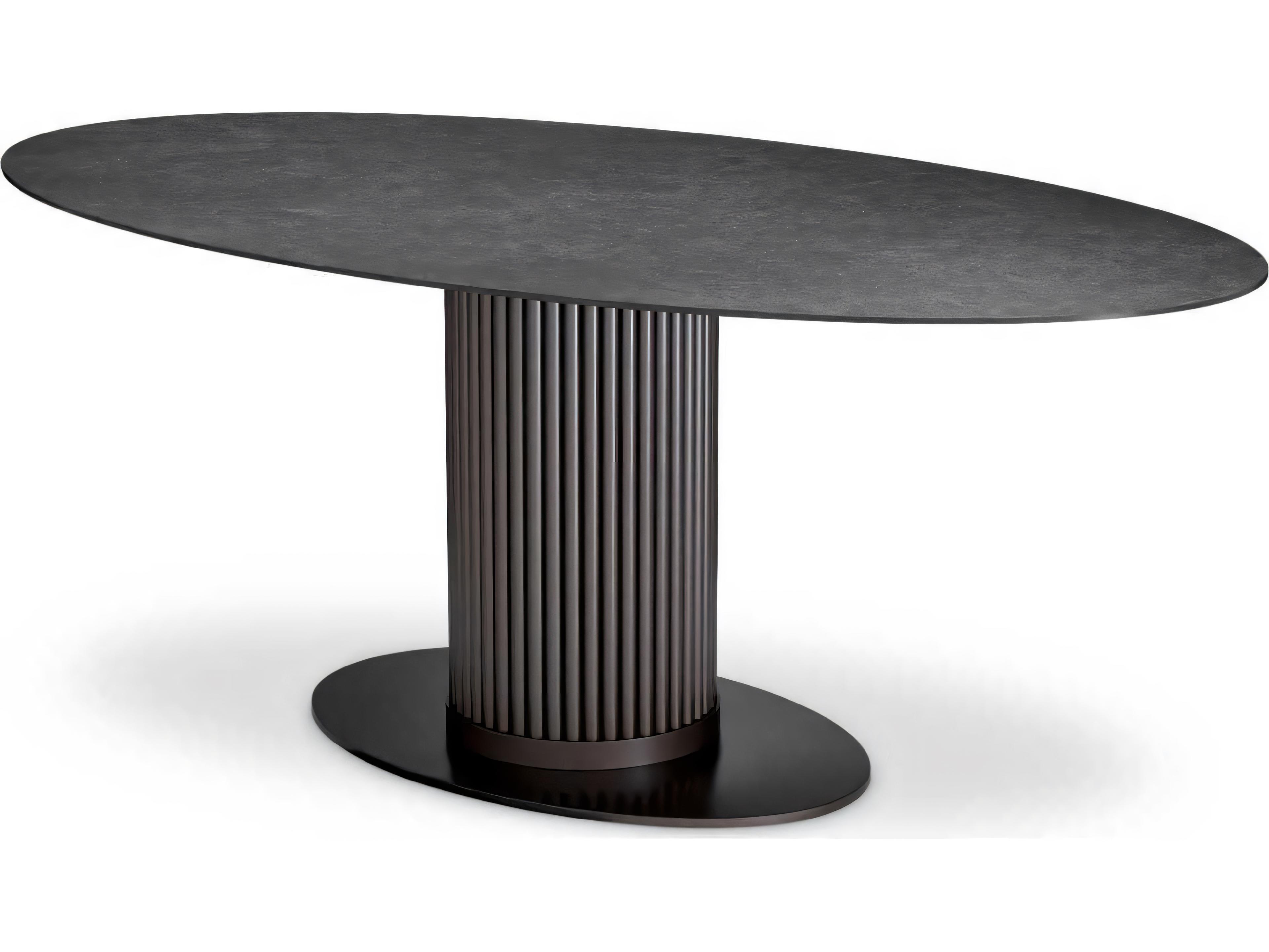 Eichholtz Outdoor Bronze Finish Ceramic Marble Look Top Dining Table