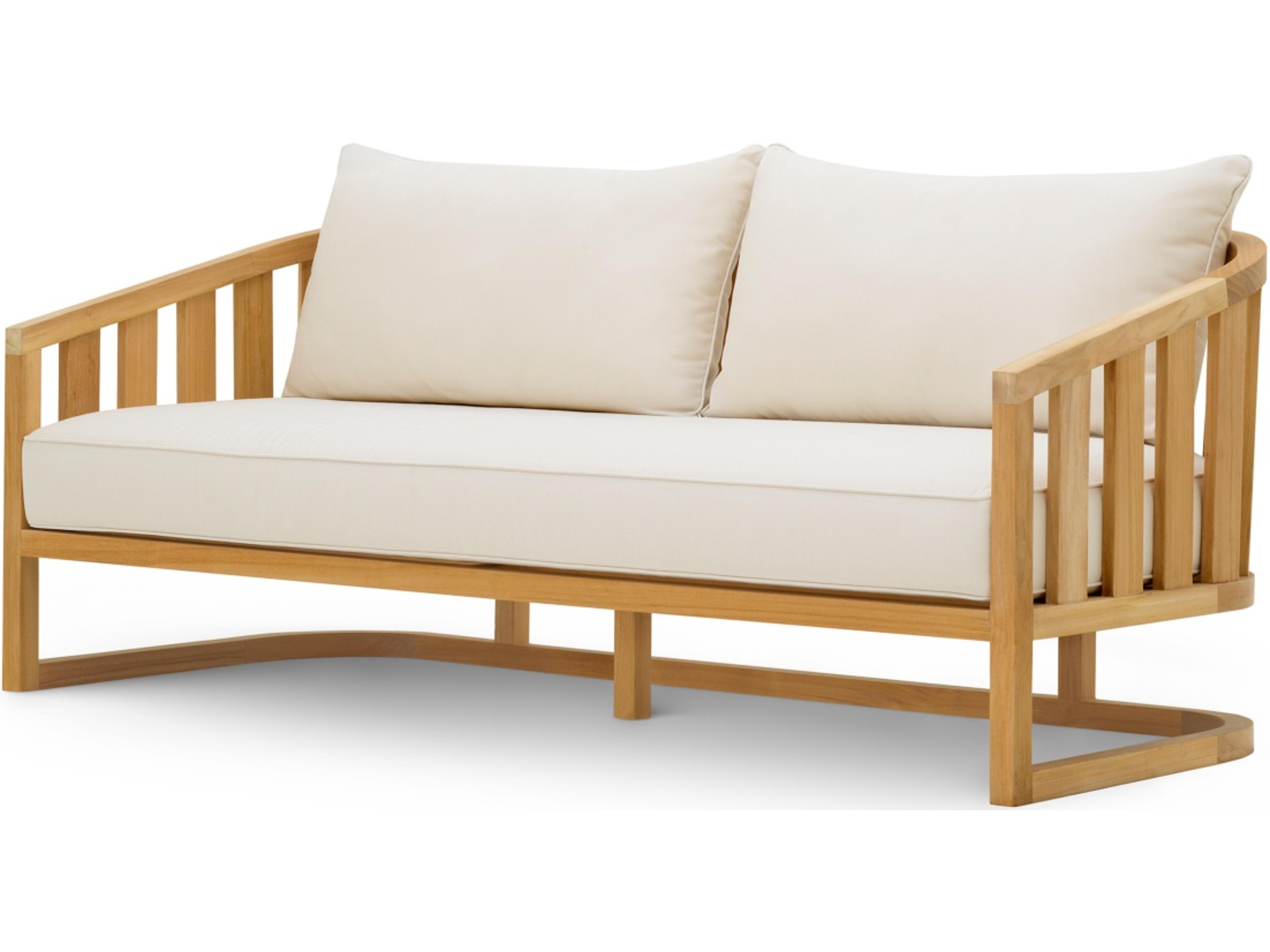 Eichholtz Outdoor Natural Teak | Sunbrella Canvas Cushion Sofa
