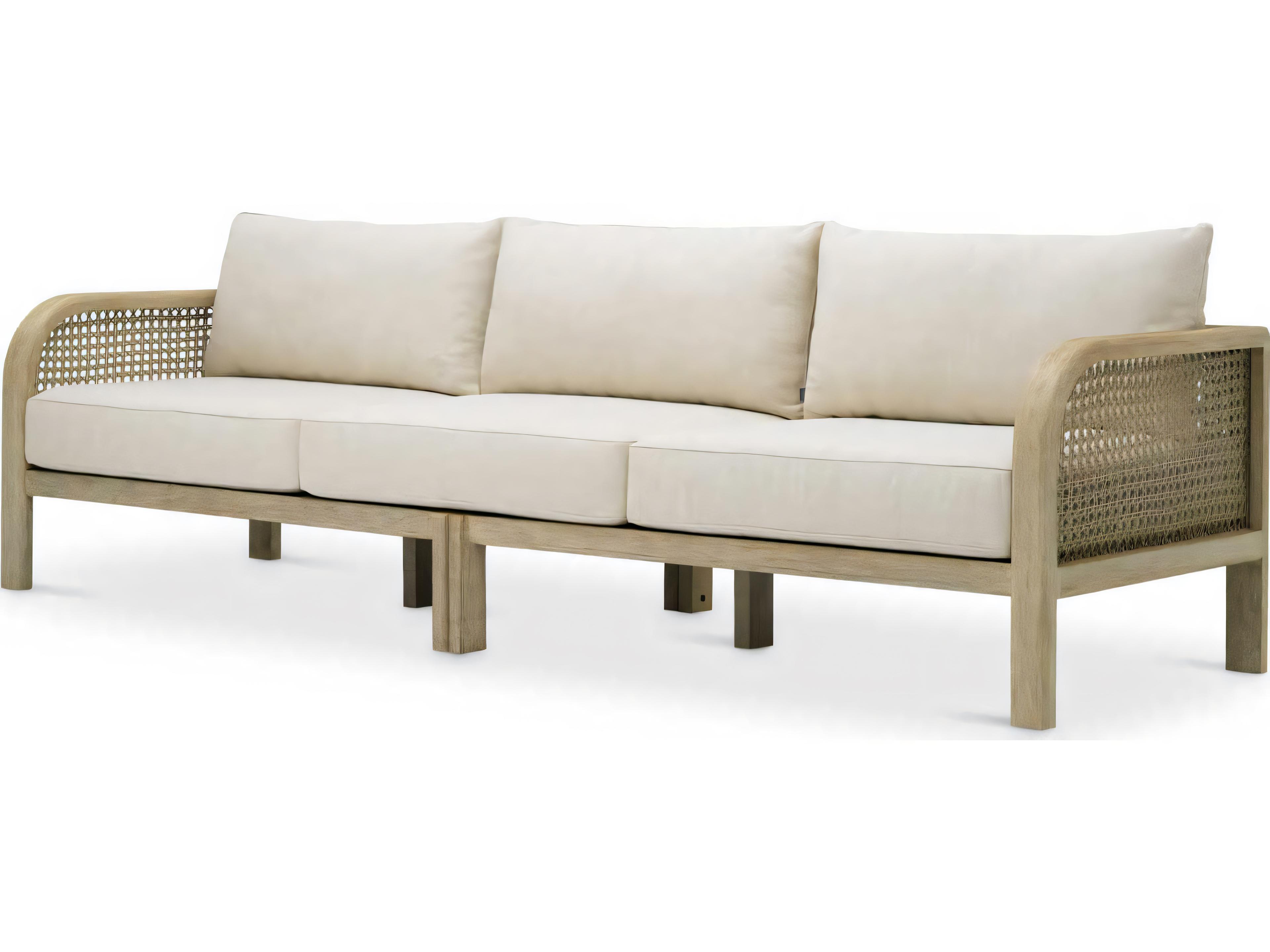 Eichholtz Outdoor Aged Teak Beige Rope Viola Sand Sofa