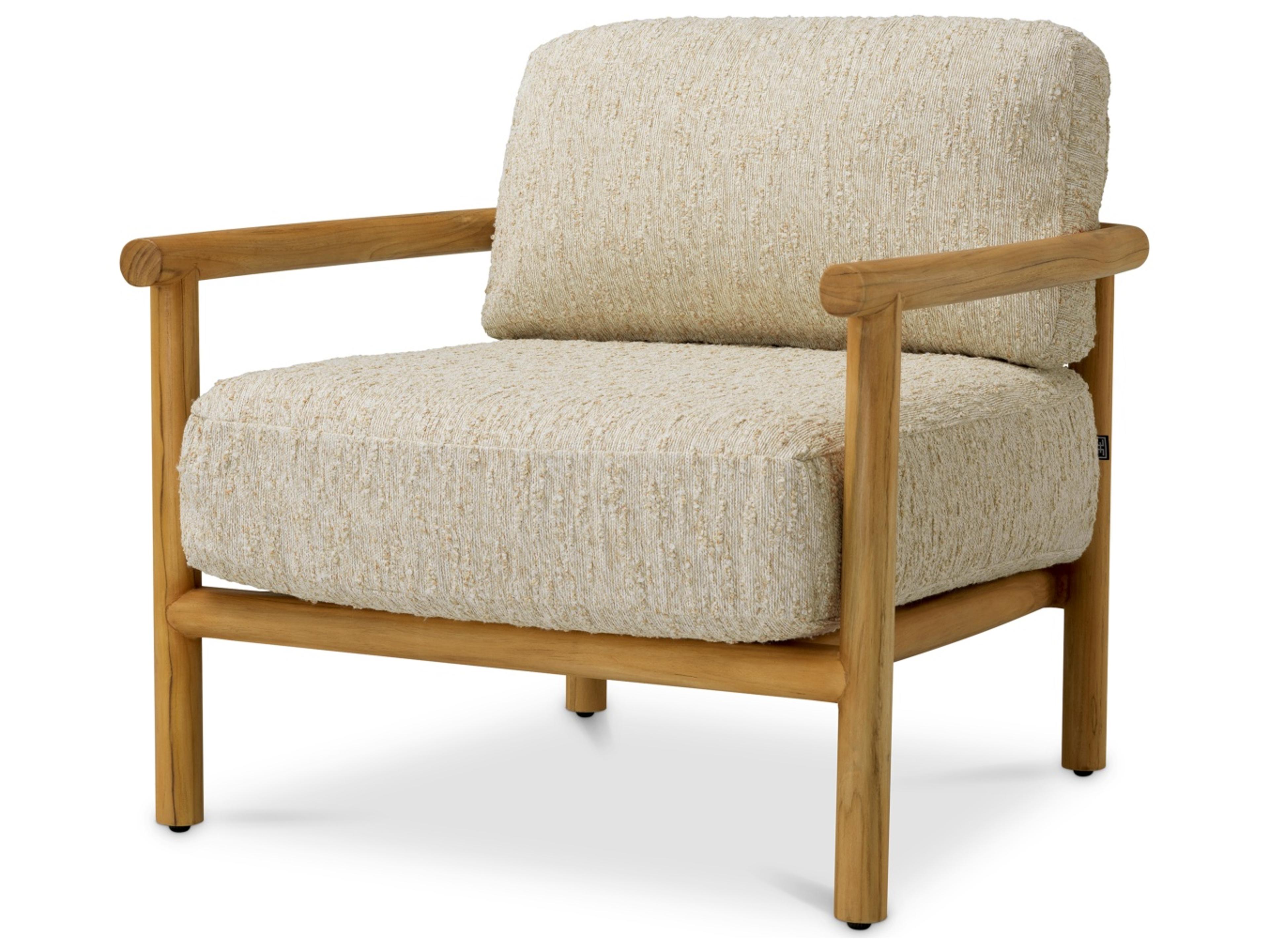 Eichholtz Outdoor Natural Teak | Arden Cushion Lounge Chair