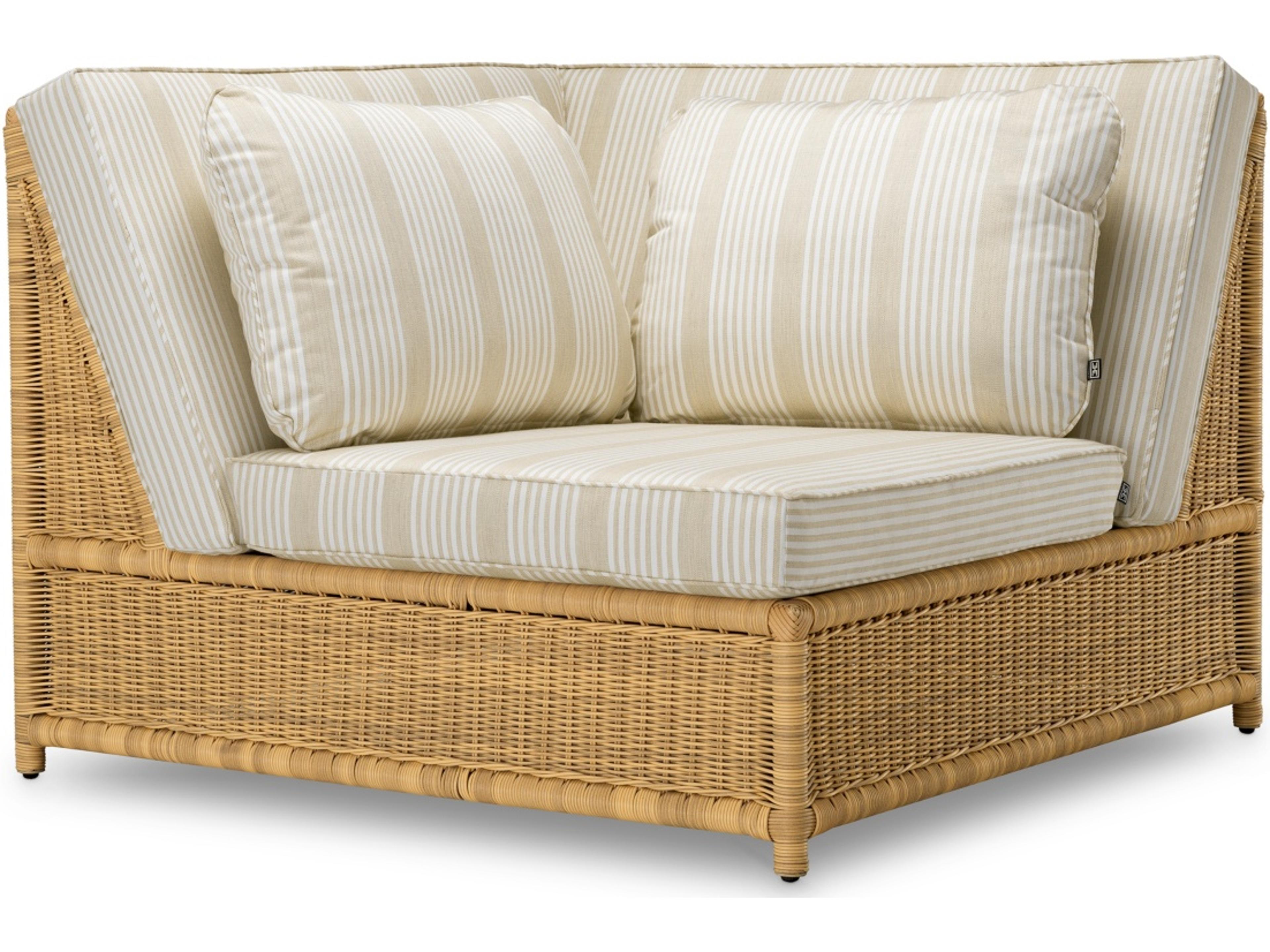 Faux Rattan | Saville Beige Wicker Cushion Lounge Chair