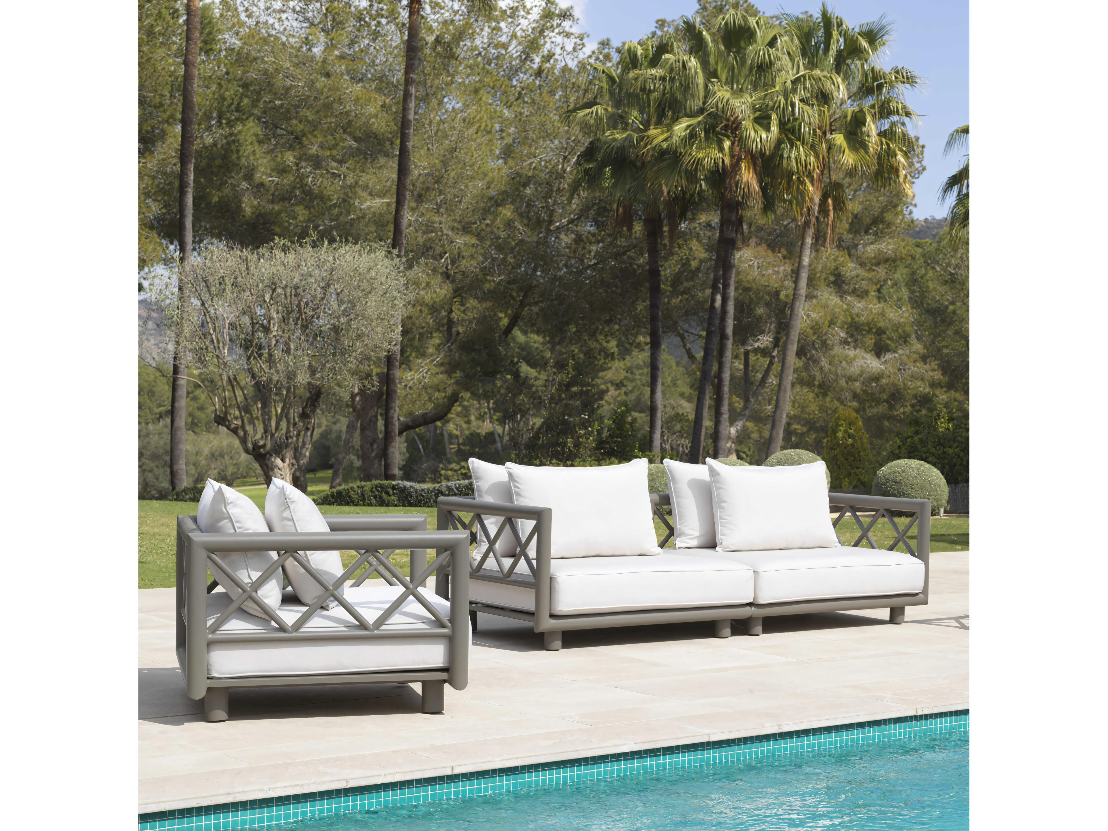 Eichholtz Outdoor Mandelieu Aluminum Cushion Lounge Set