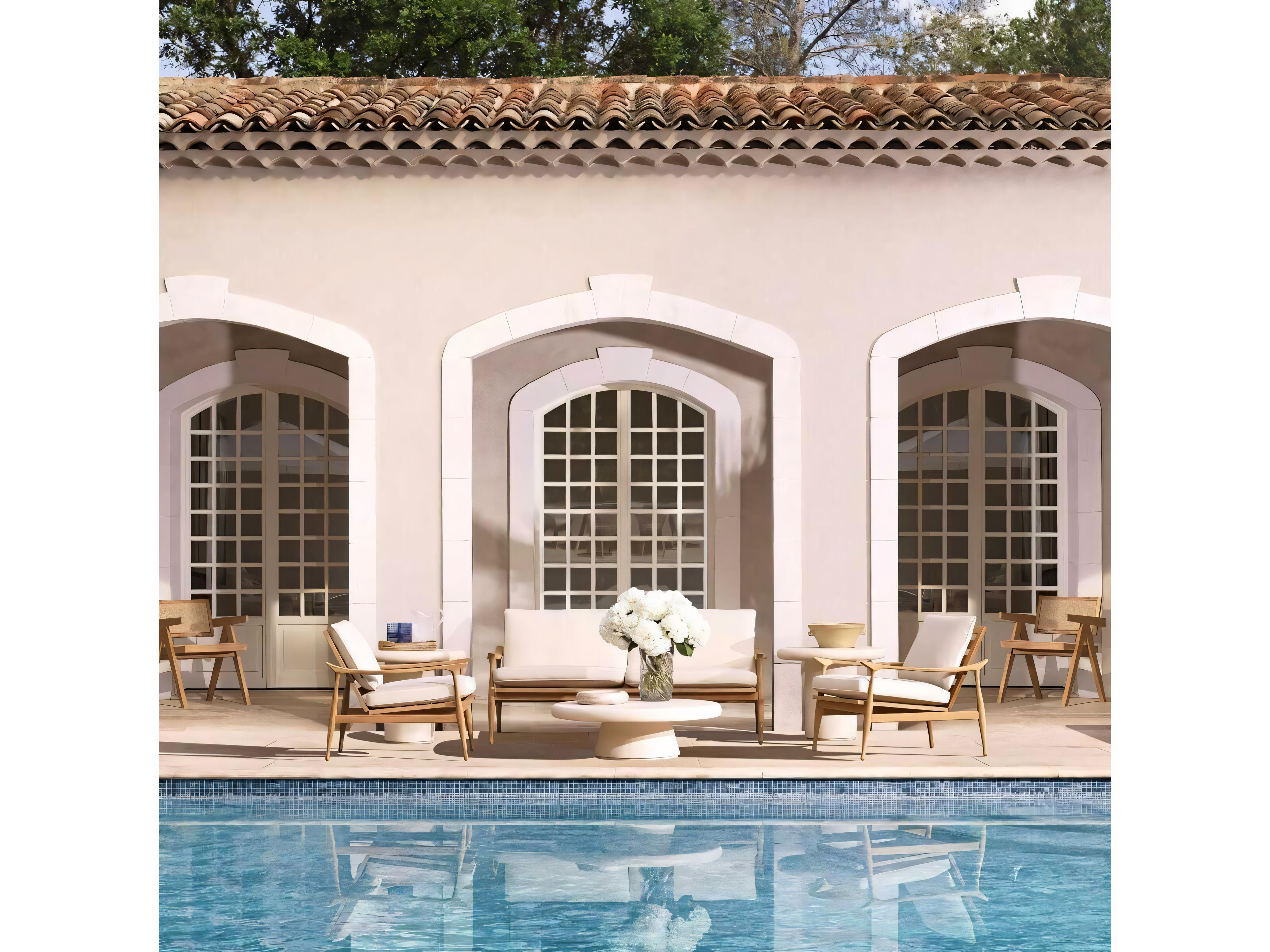 Eichholtz Outdoor Manzo Teak Cushion Lounge Set