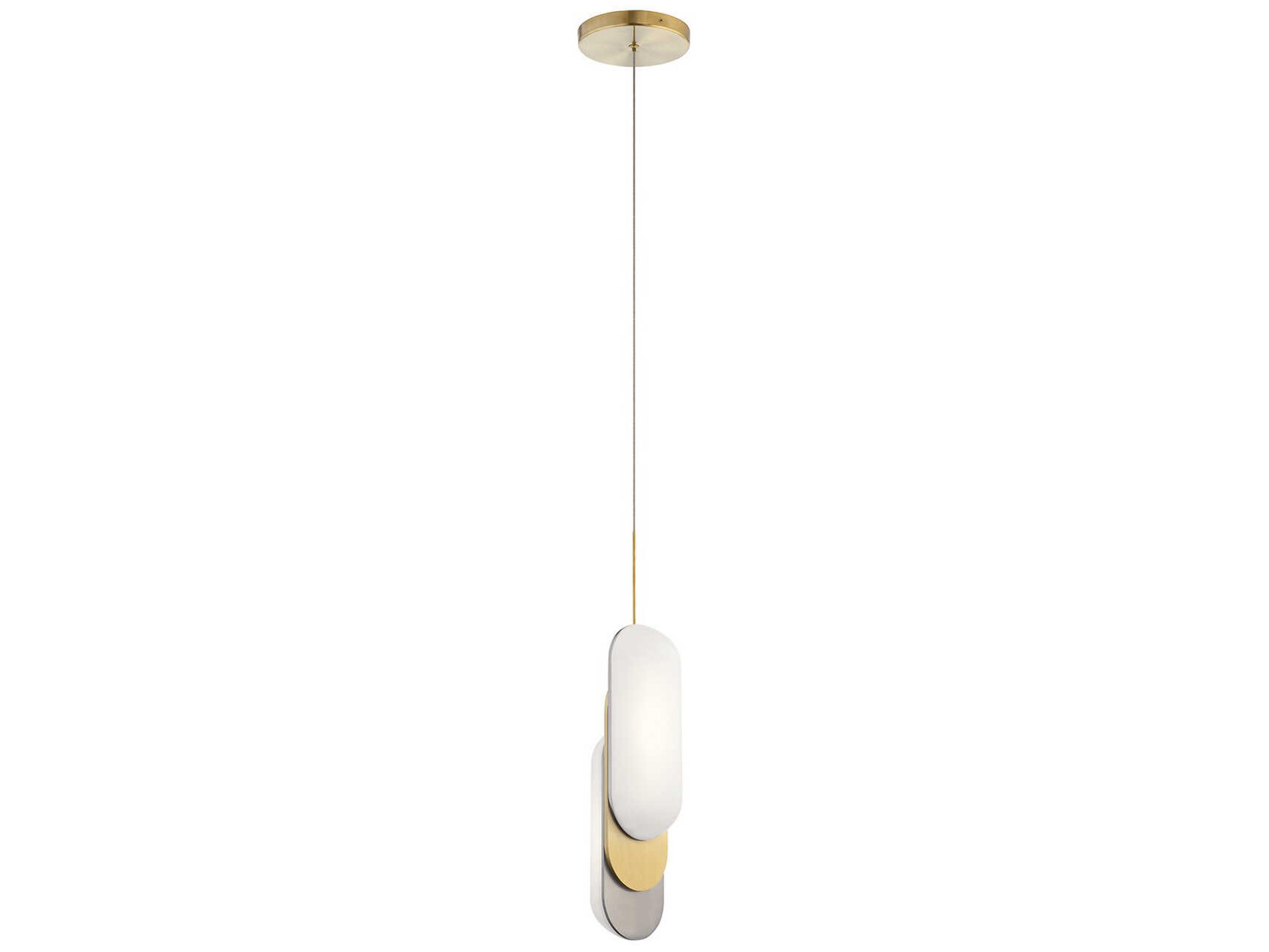 Shima 2-Light Champagne Gold LED Geometric Mini Pendant