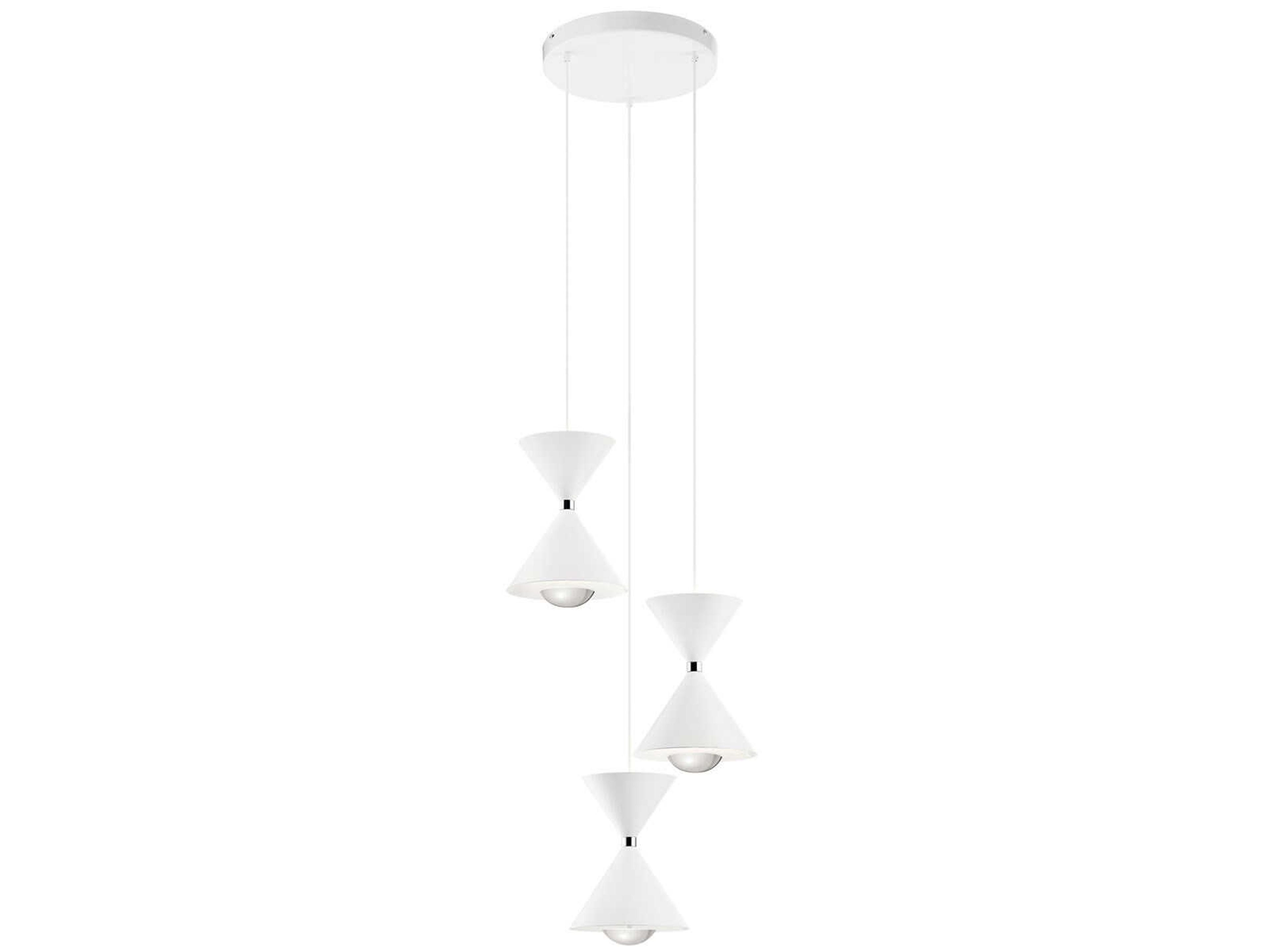 Kordan 3-Light Matte White LED Pendant