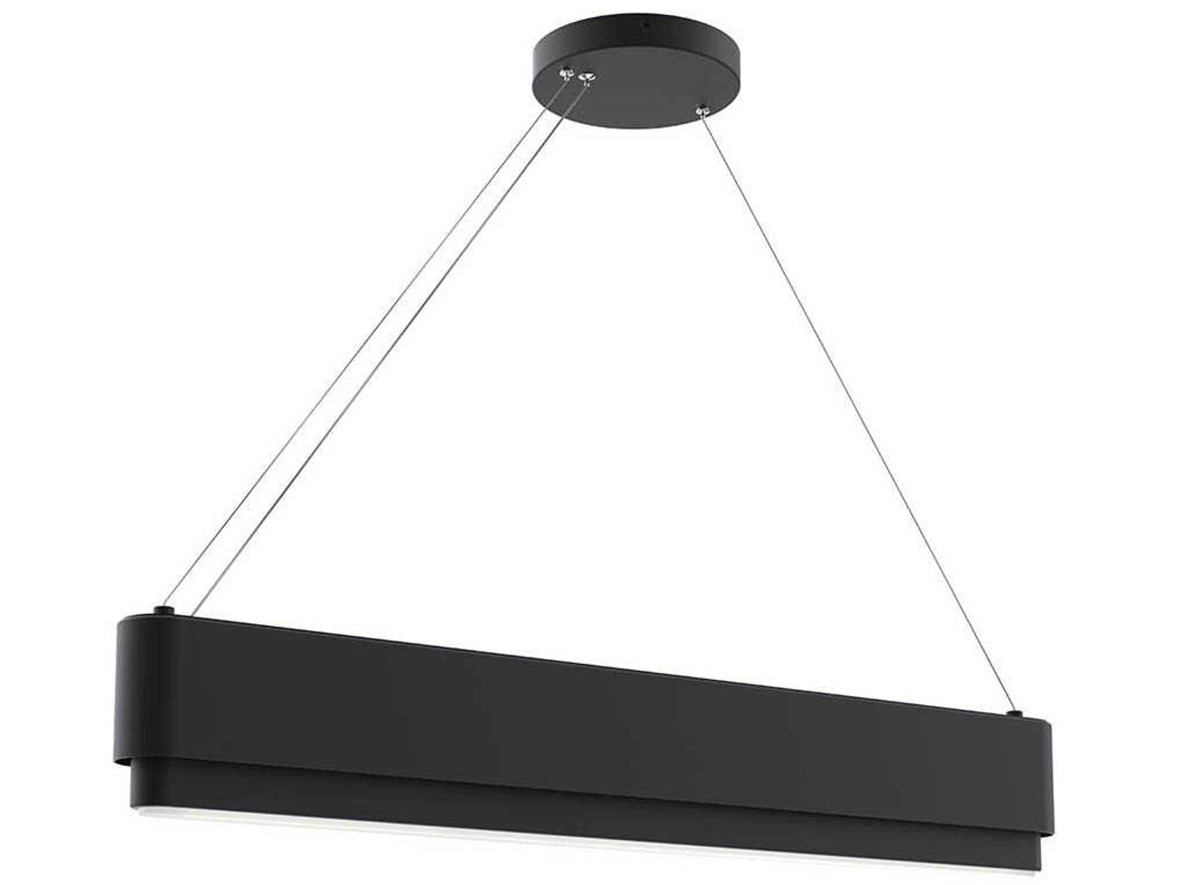 Walman 1-Light Matte Black LED Linear Island Pendant